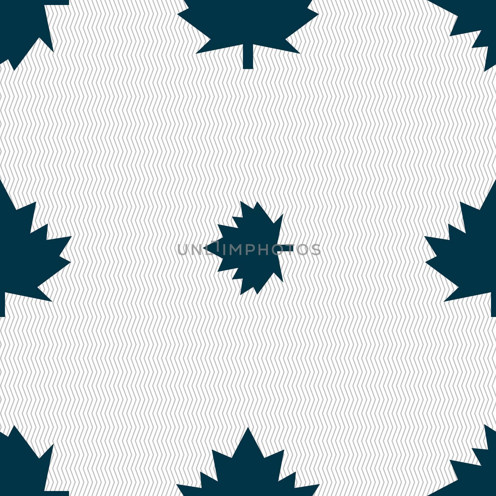 Maple leaf icon. Seamless abstract background with geometric shapes.  by serhii_lohvyniuk