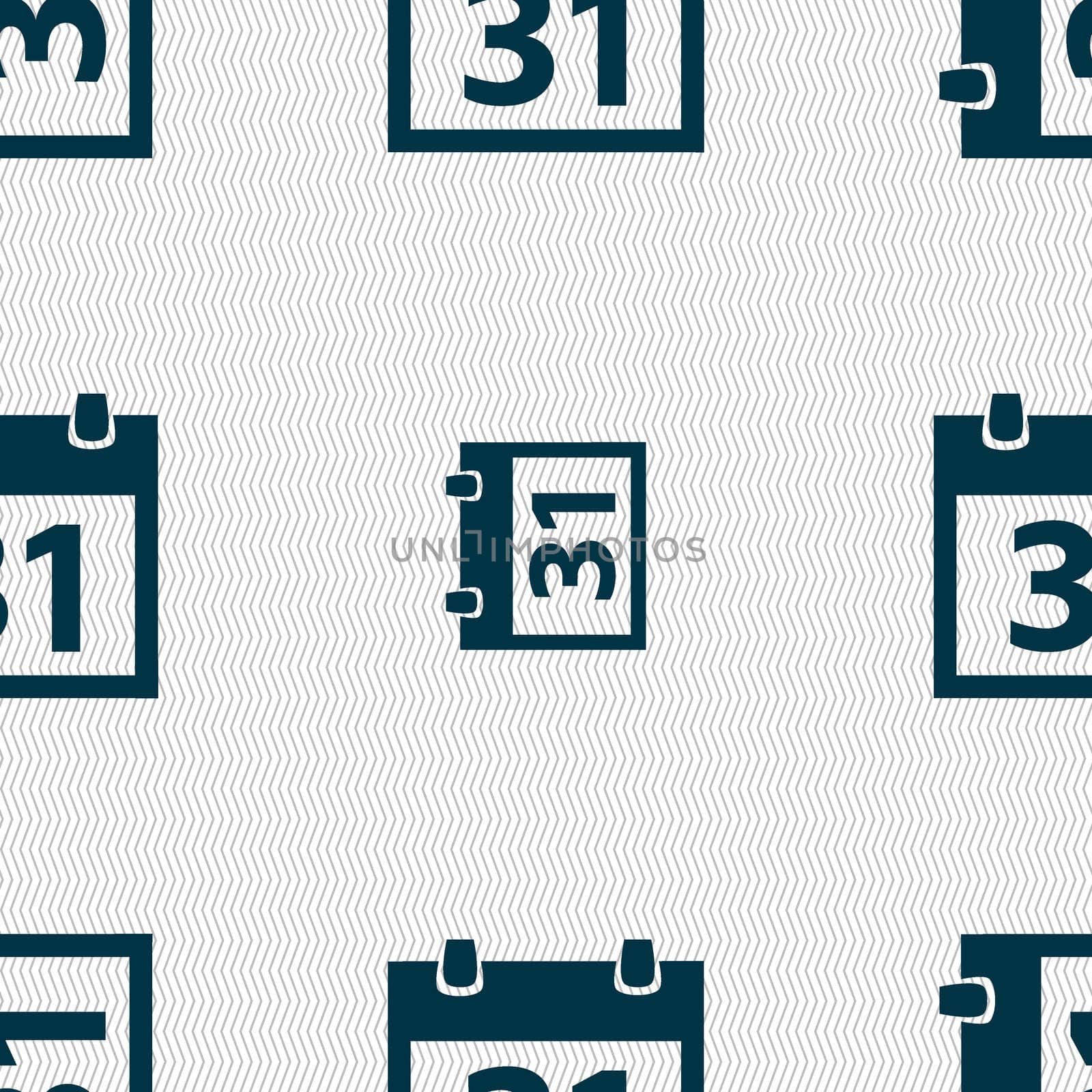 Calendar sign icon. 31 day month symbol. Date button. Seamless abstract background with geometric shapes. illustration