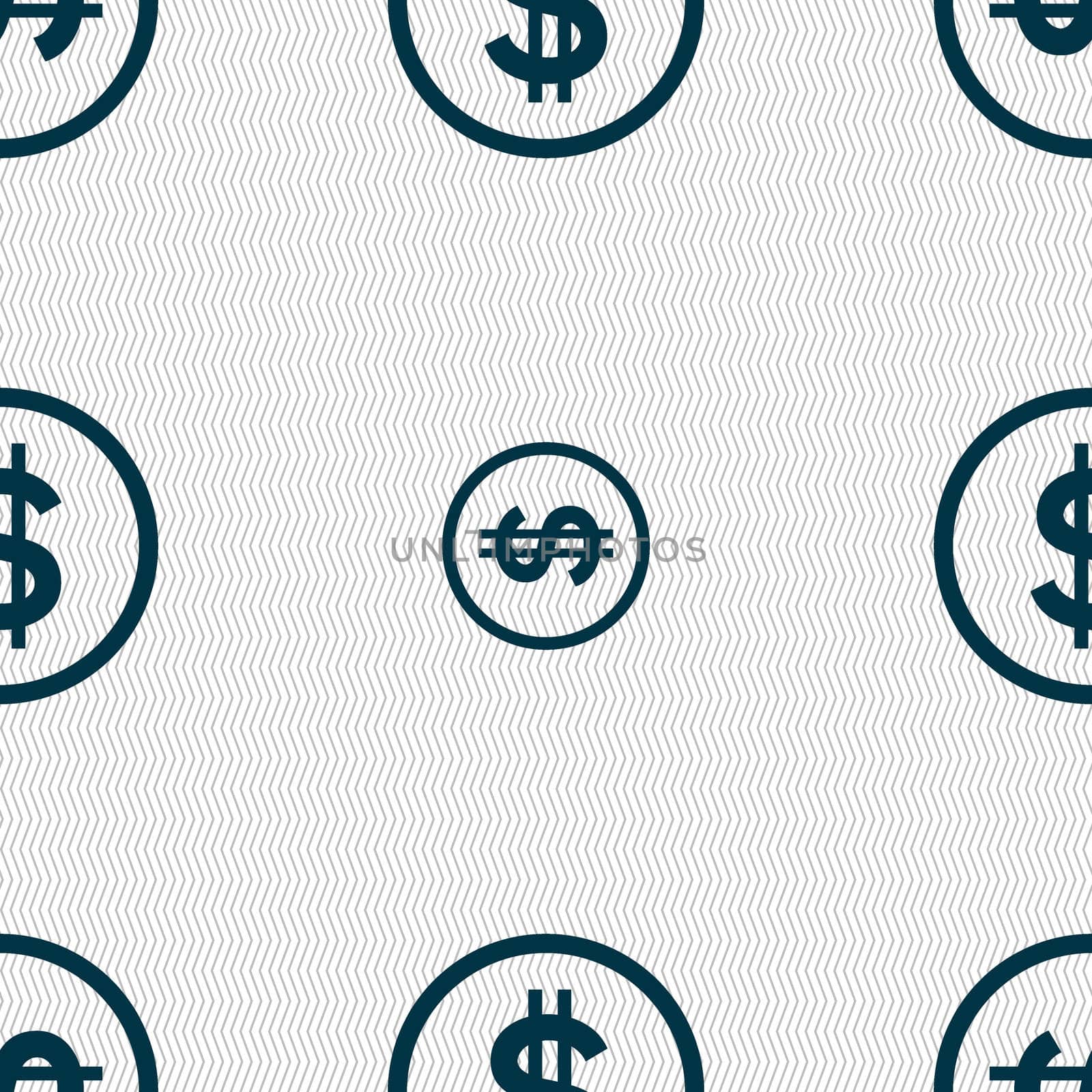 Dollar icon sign. Seamless abstract background with geometric shapes. illustration