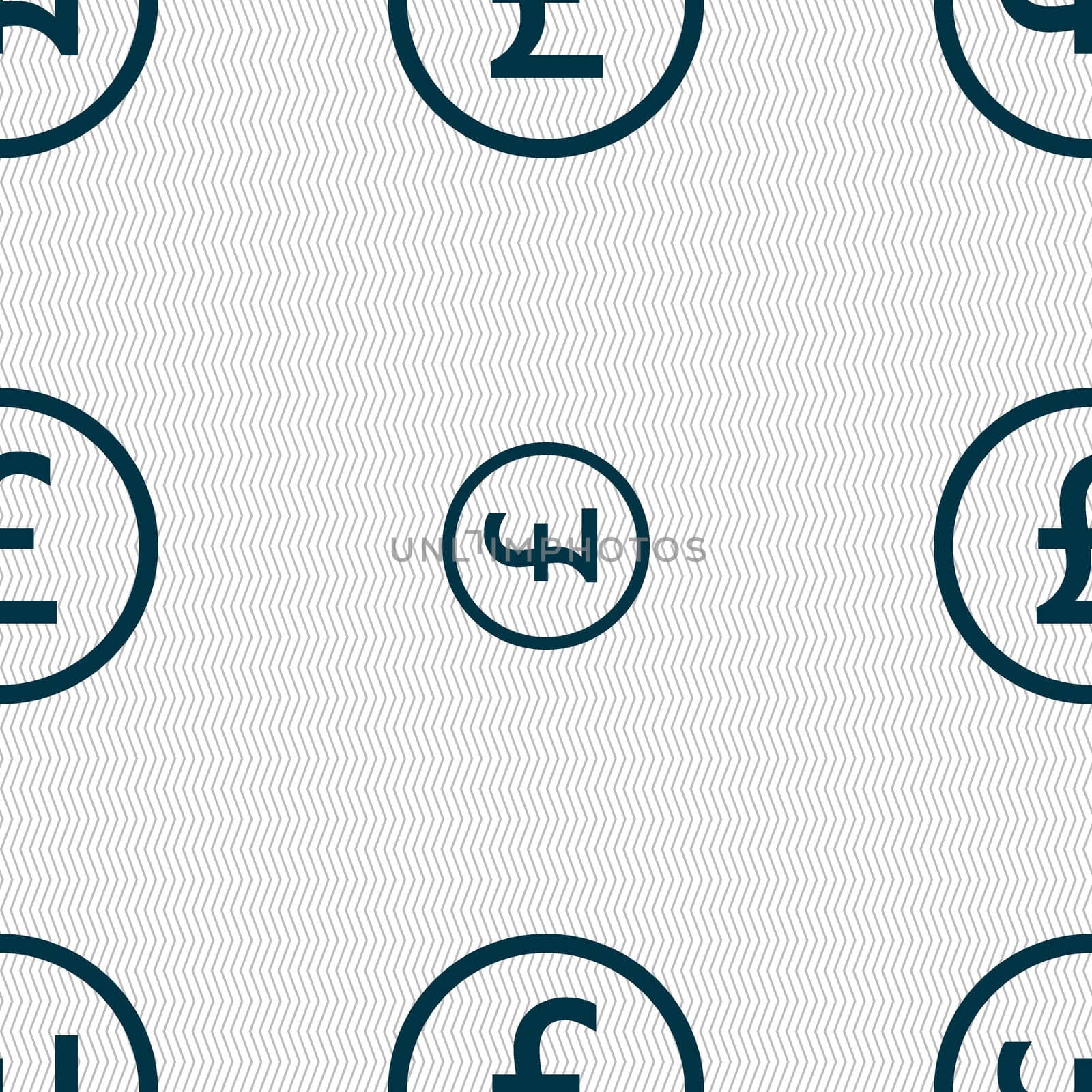 Pound sterling icon sign. Seamless abstract background with geometric shapes. illustration