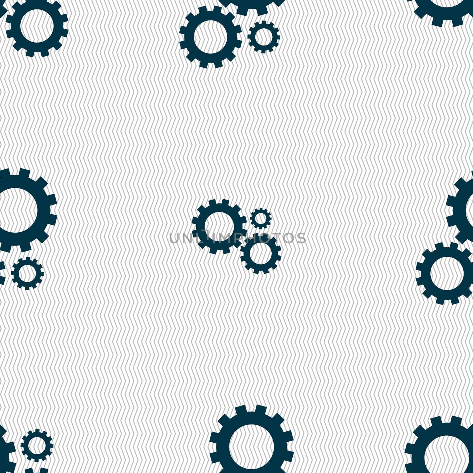 Cog settings sign icon. Cogwheel gear mechanism symbol. Seamless abstract background with geometric shapes.  by serhii_lohvyniuk