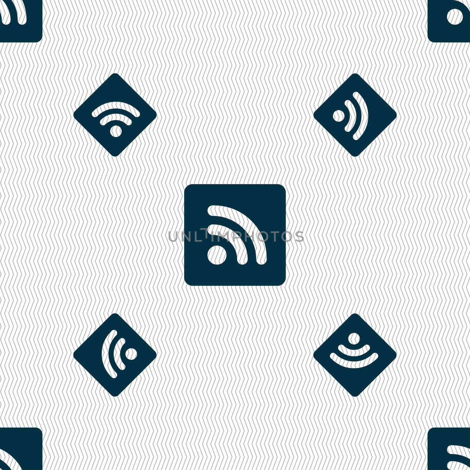 RSS feed icon sign. Seamless pattern with geometric texture.  by serhii_lohvyniuk