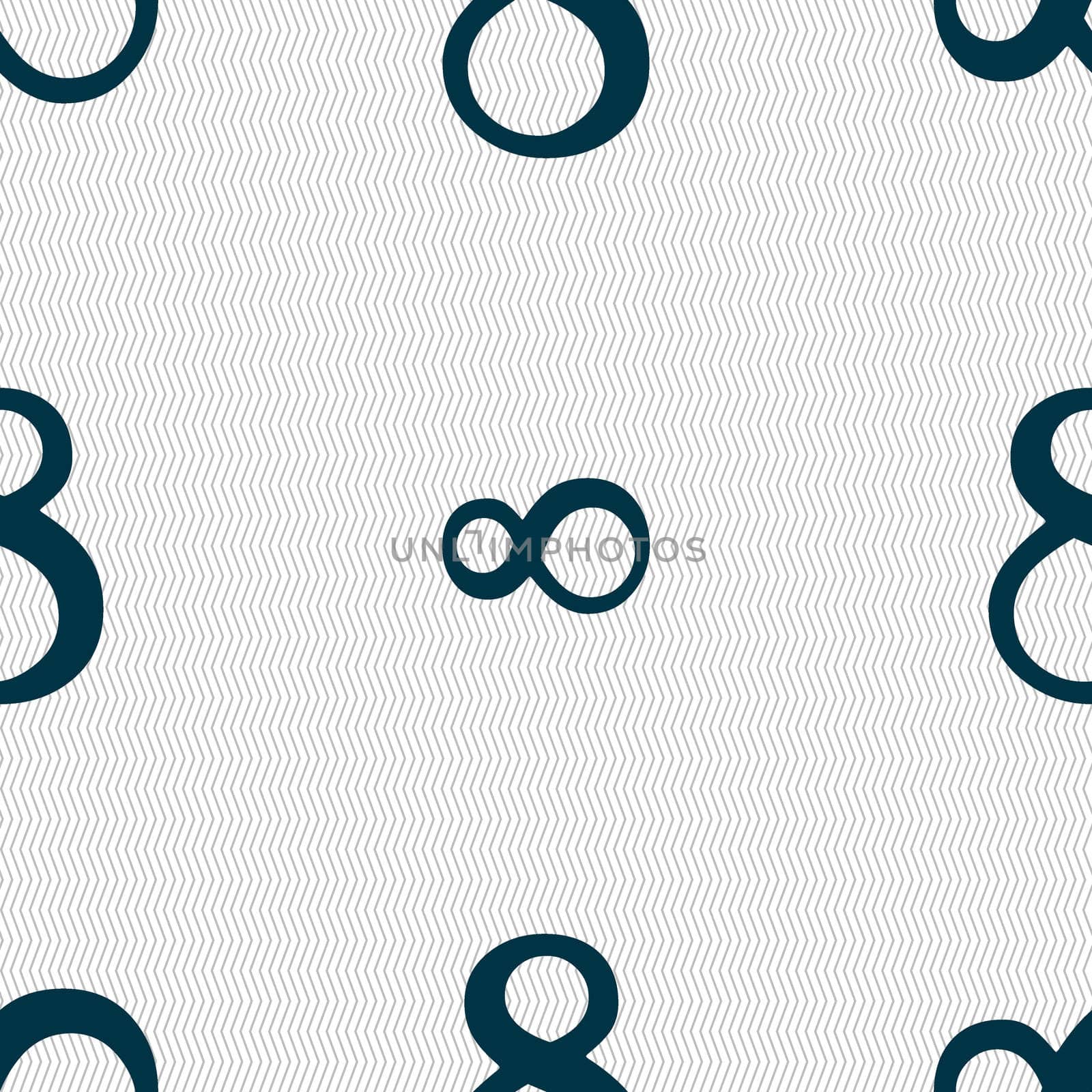 number Eight icon sign. Seamless abstract background with geometric shapes. illustration