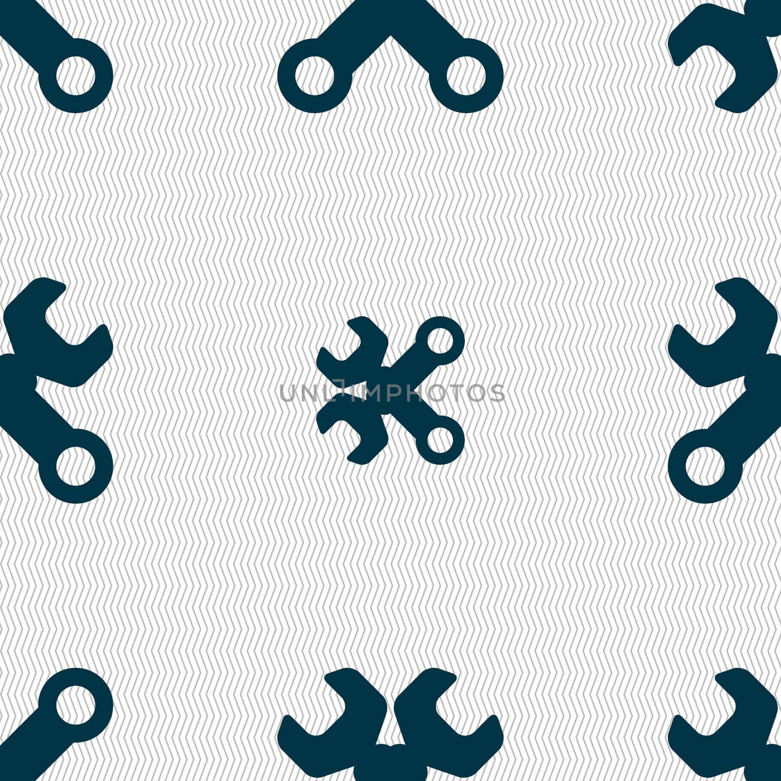 Wrench key sign icon. Service tool symbol. Seamless abstract background with geometric shapes. illustration
