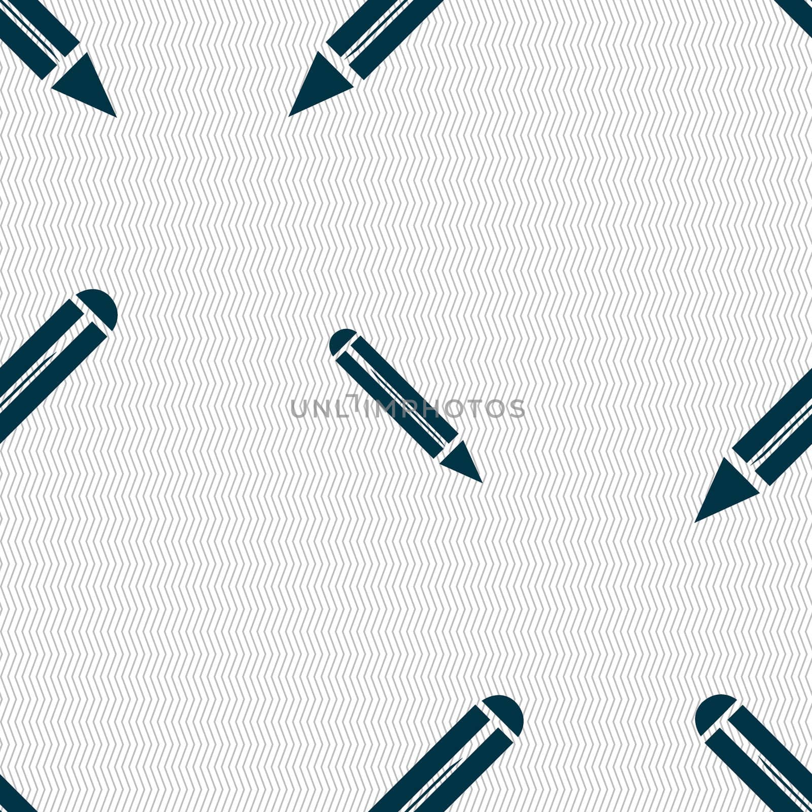 Pencil sign icon. Edit content button. Seamless abstract background with geometric shapes. illustration