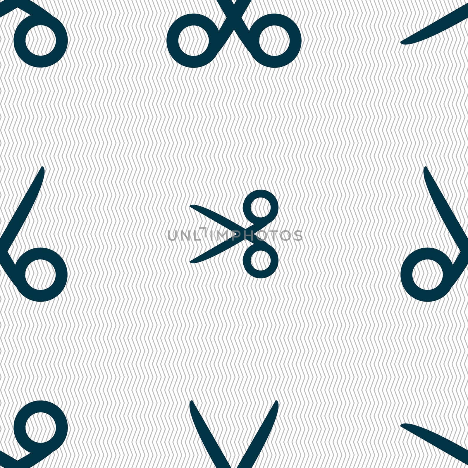 Scissors hairdresser sign icon. Tailor symbol. Seamless abstract background with geometric shapes.  by serhii_lohvyniuk