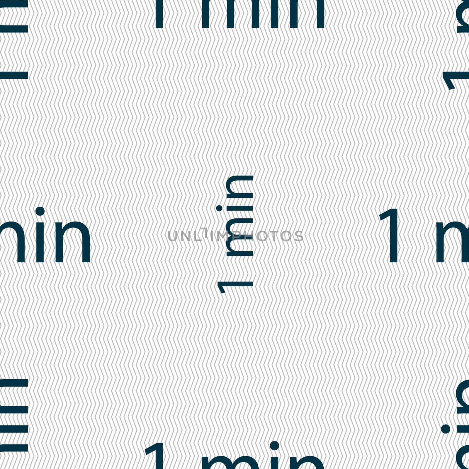 1 minutes sign icon. Seamless abstract background with geometric shapes. illustration