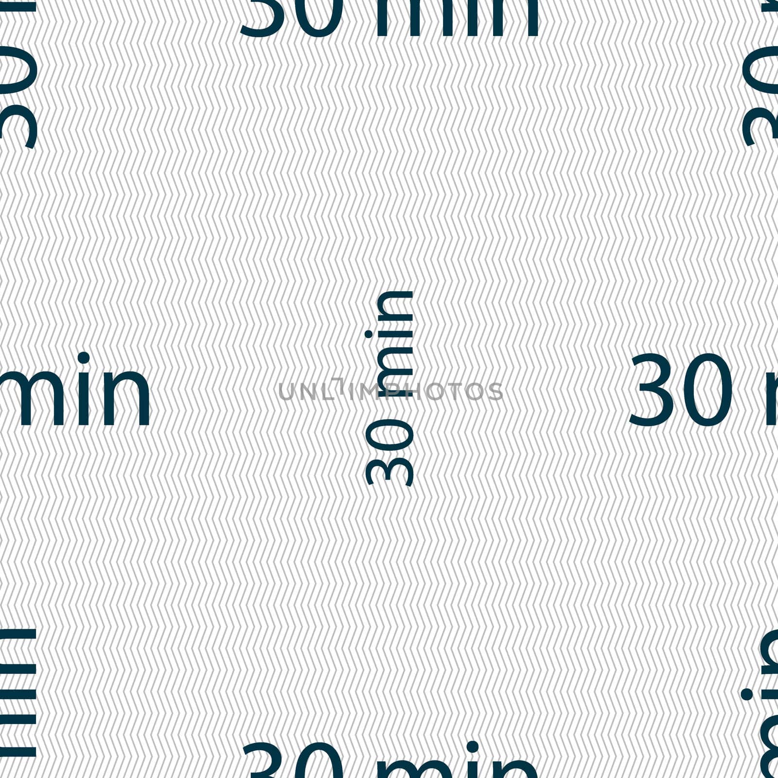 30 minutes sign icon. Seamless abstract background with geometric shapes. illustration