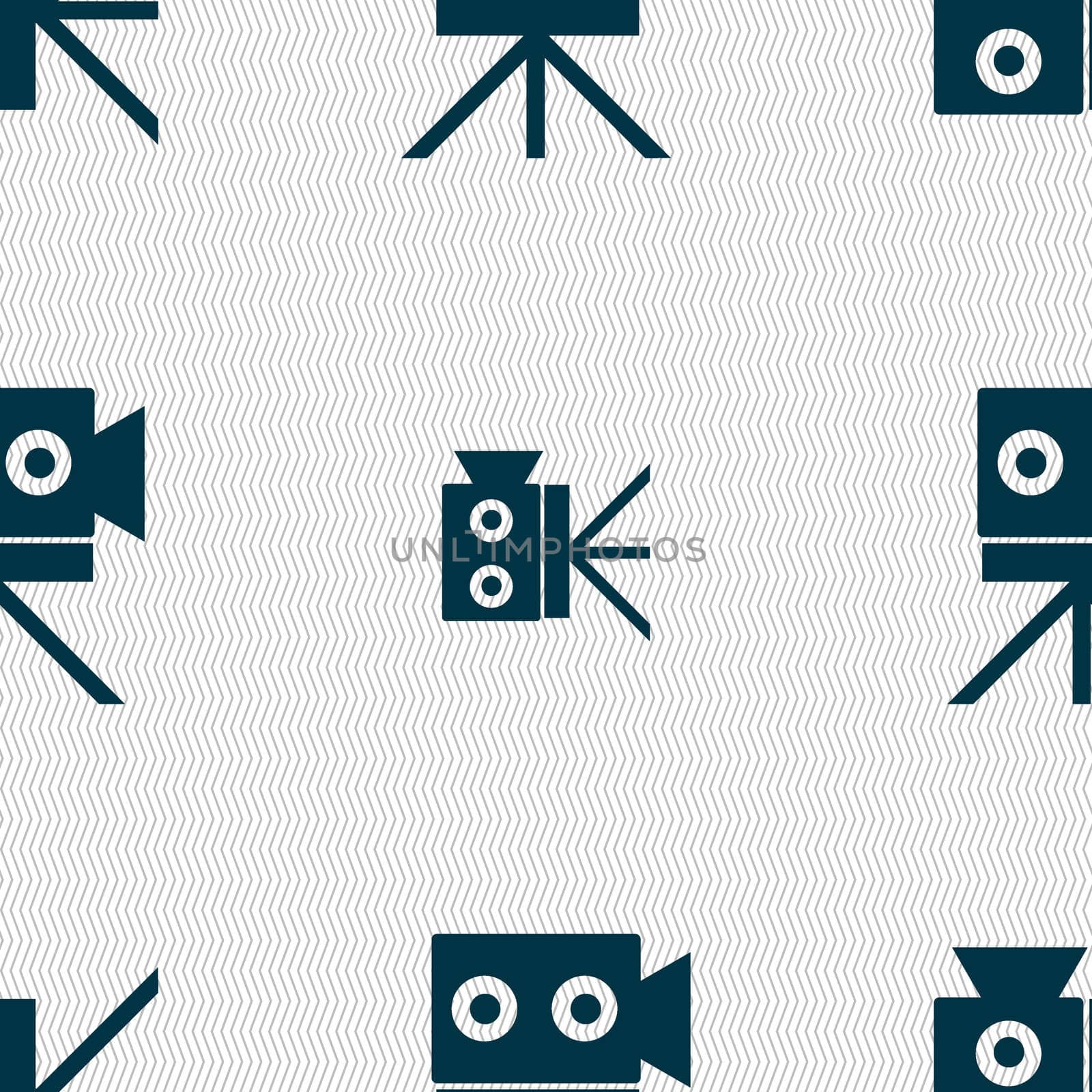 Video camera sign icon.content button. Seamless abstract background with geometric shapes.  by serhii_lohvyniuk
