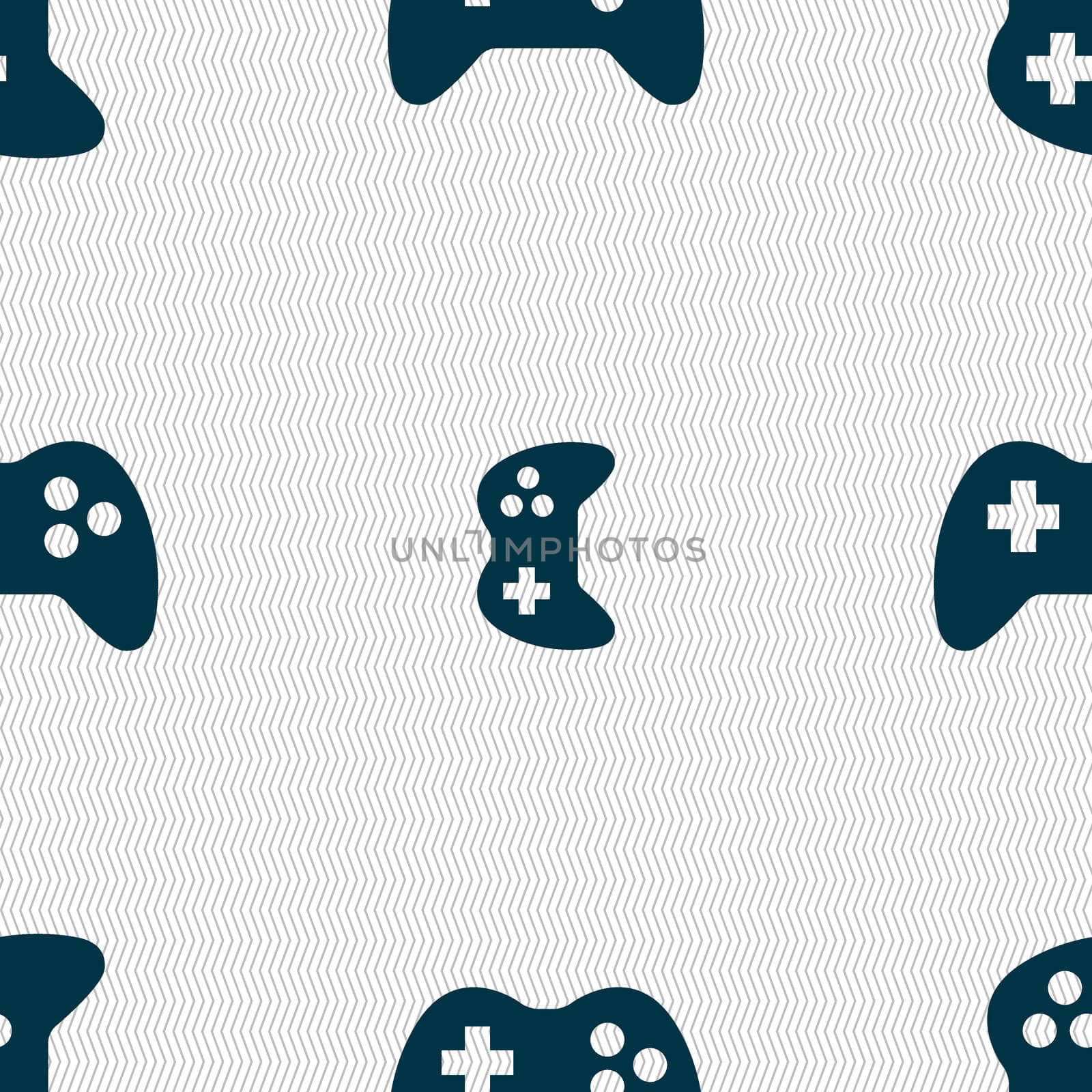 Joystick sign icon. Video game symbol. Seamless abstract background with geometric shapes.  by serhii_lohvyniuk