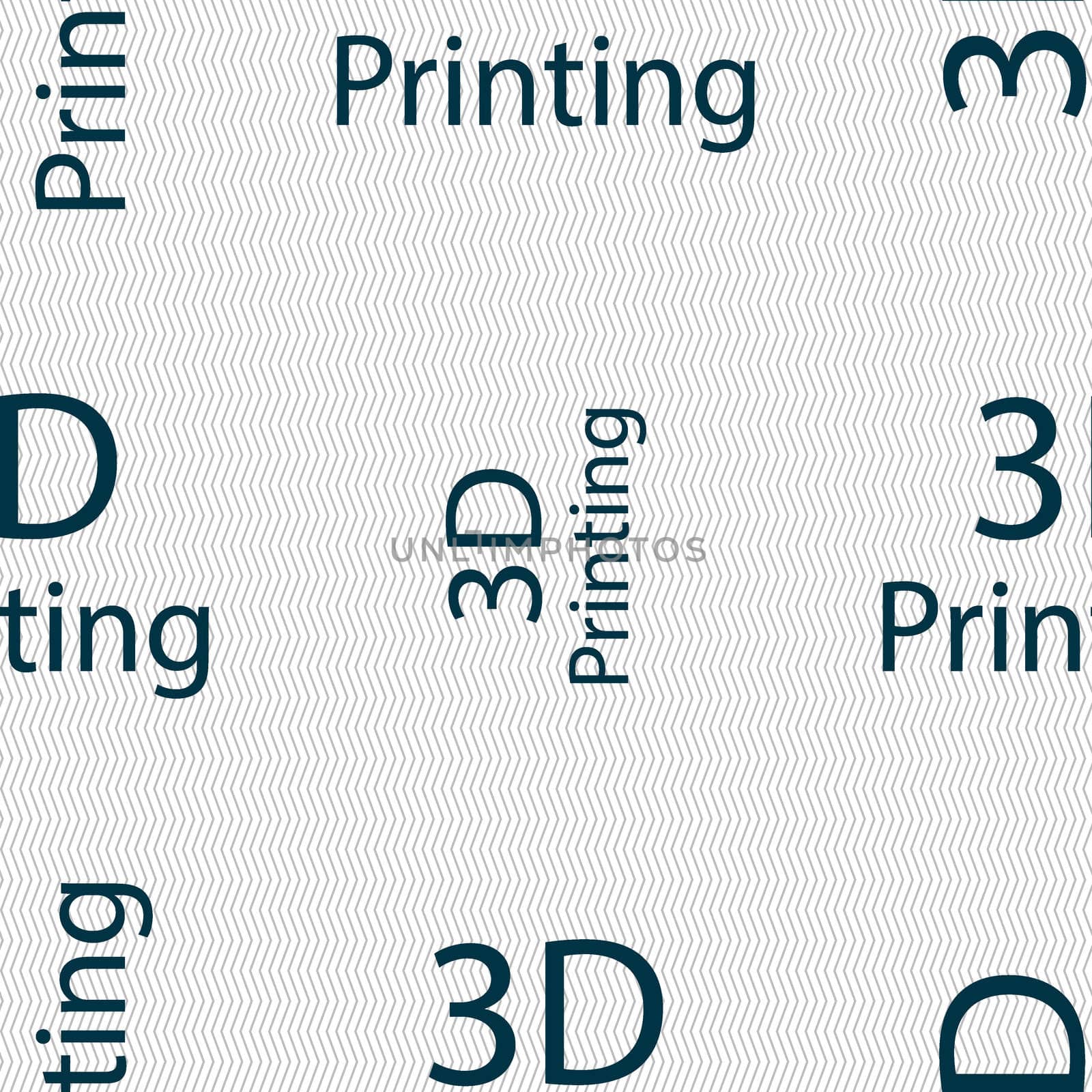 3D Print sign icon. 3d-Printing symbol. Seamless abstract background with geometric shapes.  by serhii_lohvyniuk