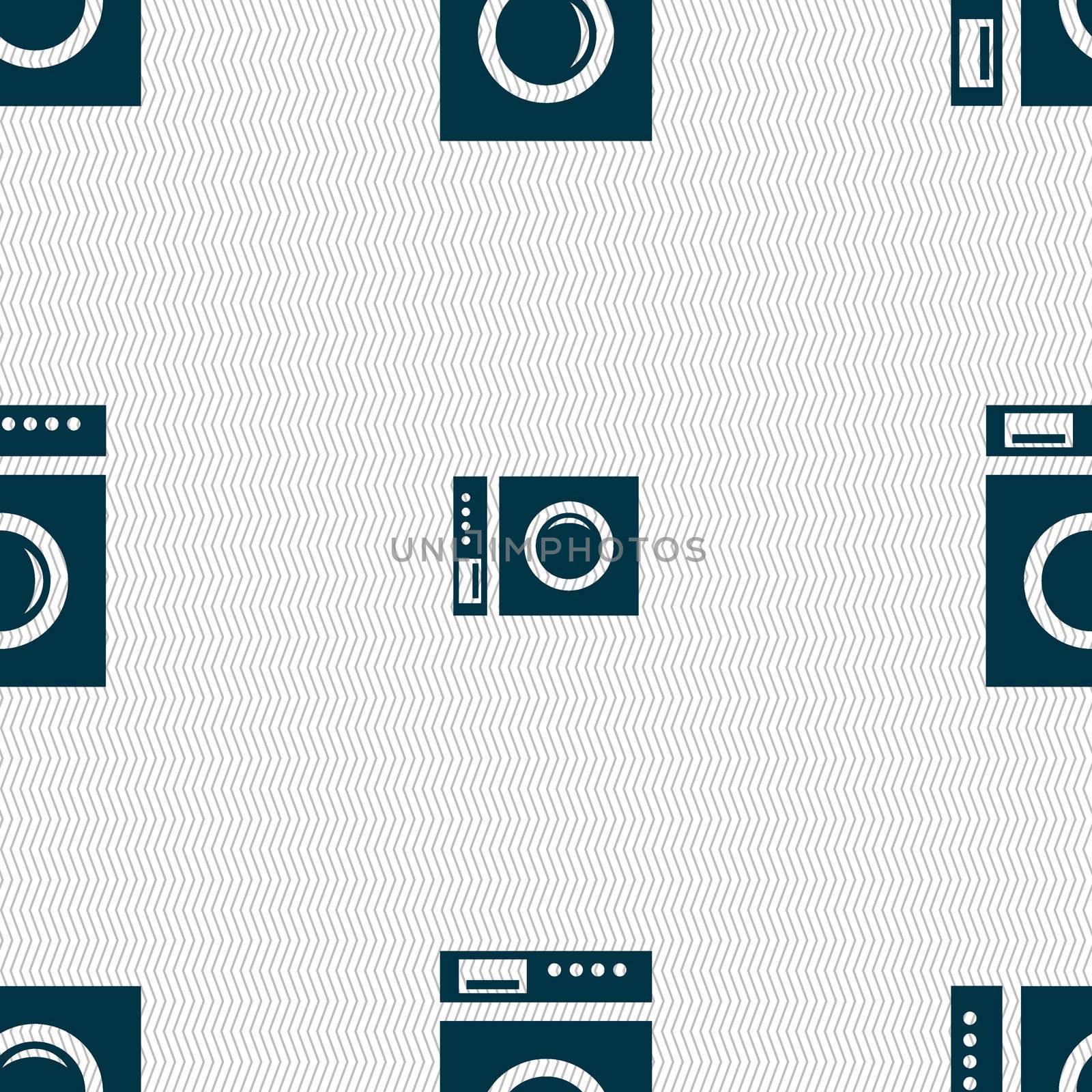 washing machine icon sign. Seamless abstract background with geometric shapes. illustration