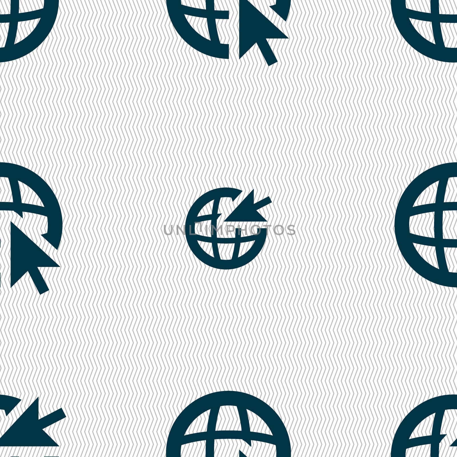 Internet sign icon. World wide web symbol. Cursor pointer. Seamless abstract background with geometric shapes.  by serhii_lohvyniuk