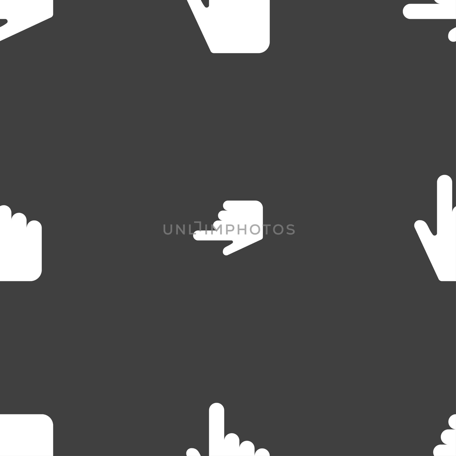 cursor icon sign. Seamless pattern on a gray background. illustration