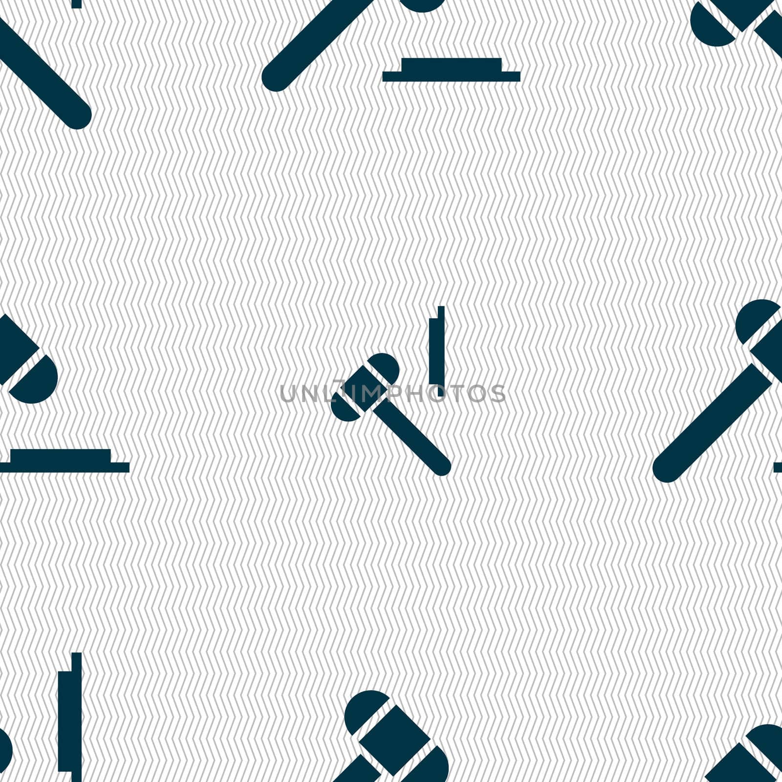 judge hammer icon. Seamless abstract background with geometric shapes. illustration