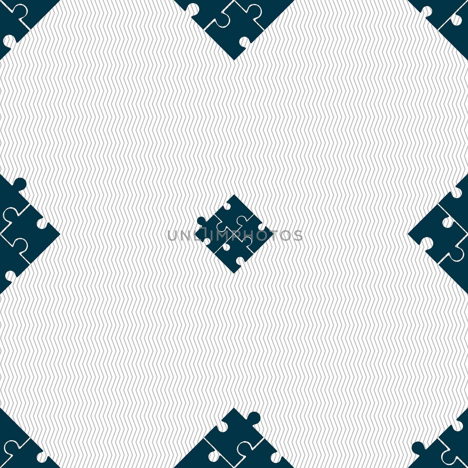 Puzzle piece icon sign. Seamless abstract background with geometric shapes.  by serhii_lohvyniuk