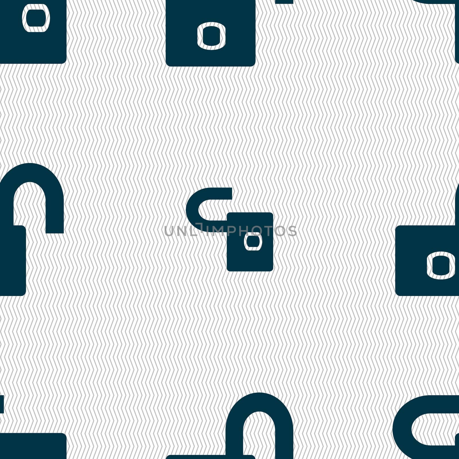 Lock sign icon. Locker symbol. Seamless abstract background with geometric shapes. illustration