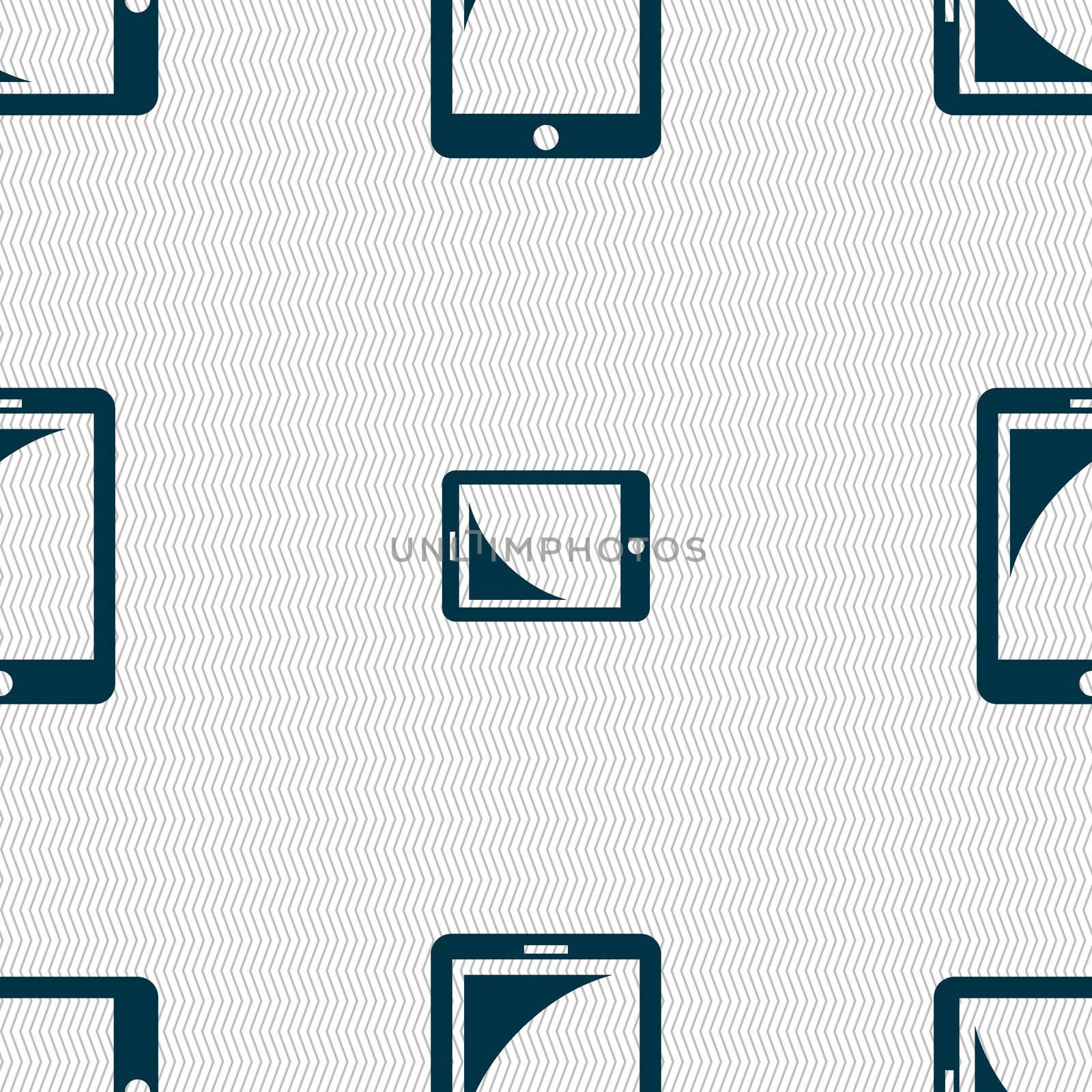 Tablet sign icon. smartphone button. Seamless abstract background with geometric shapes.  by serhii_lohvyniuk