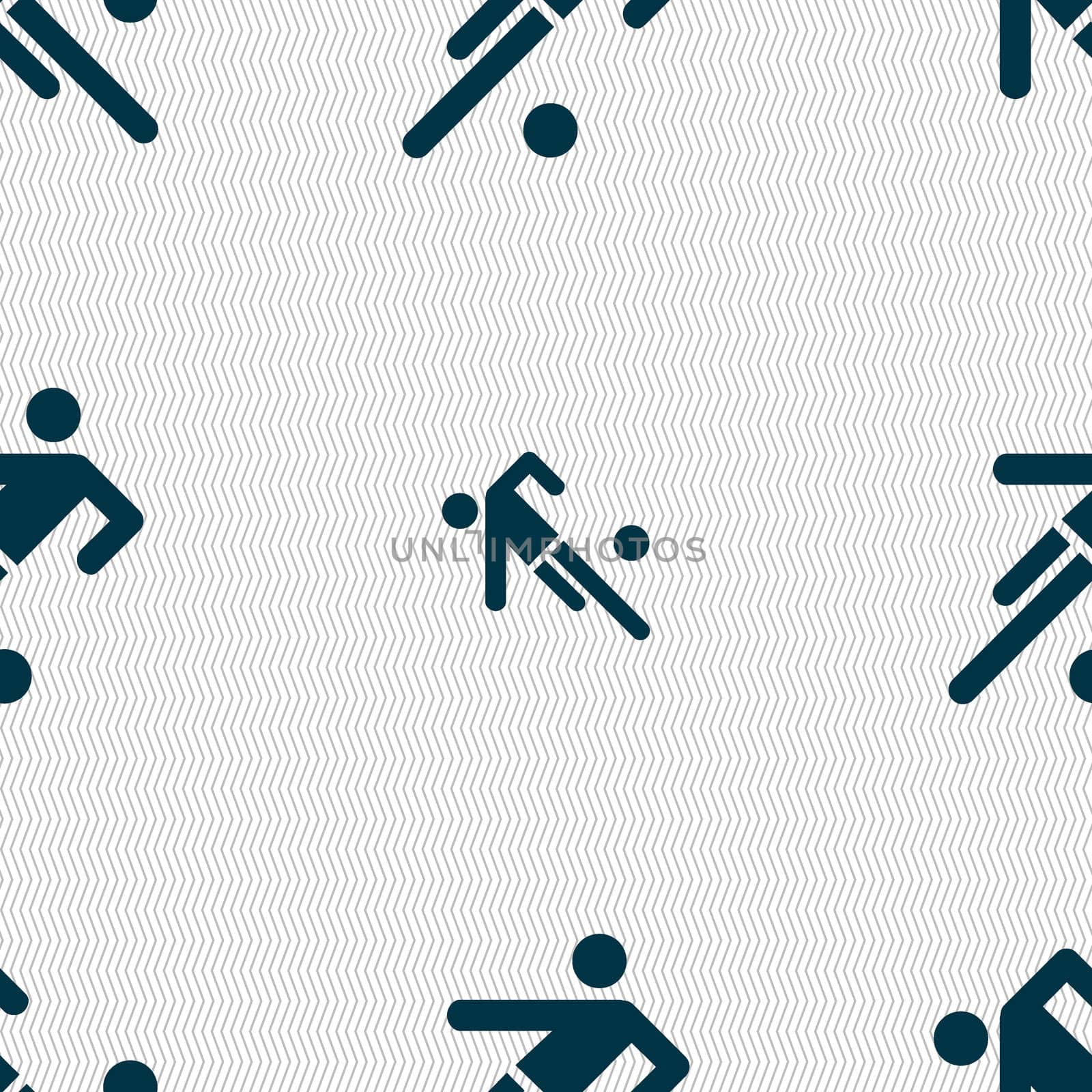 football player icon. Seamless abstract background with geometric shapes.  by serhii_lohvyniuk