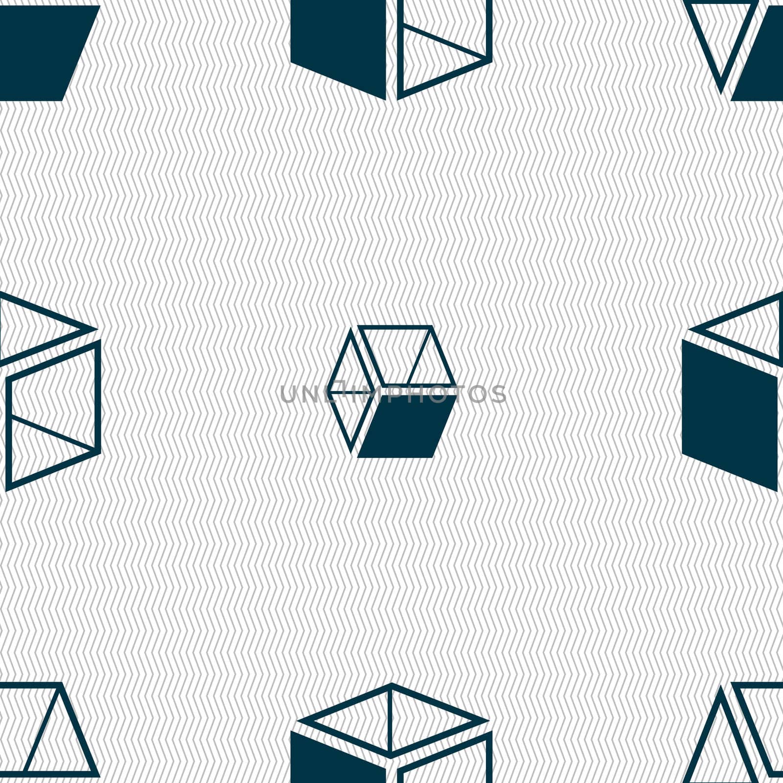 3d cube icon sign. Seamless abstract background with geometric shapes. illustration