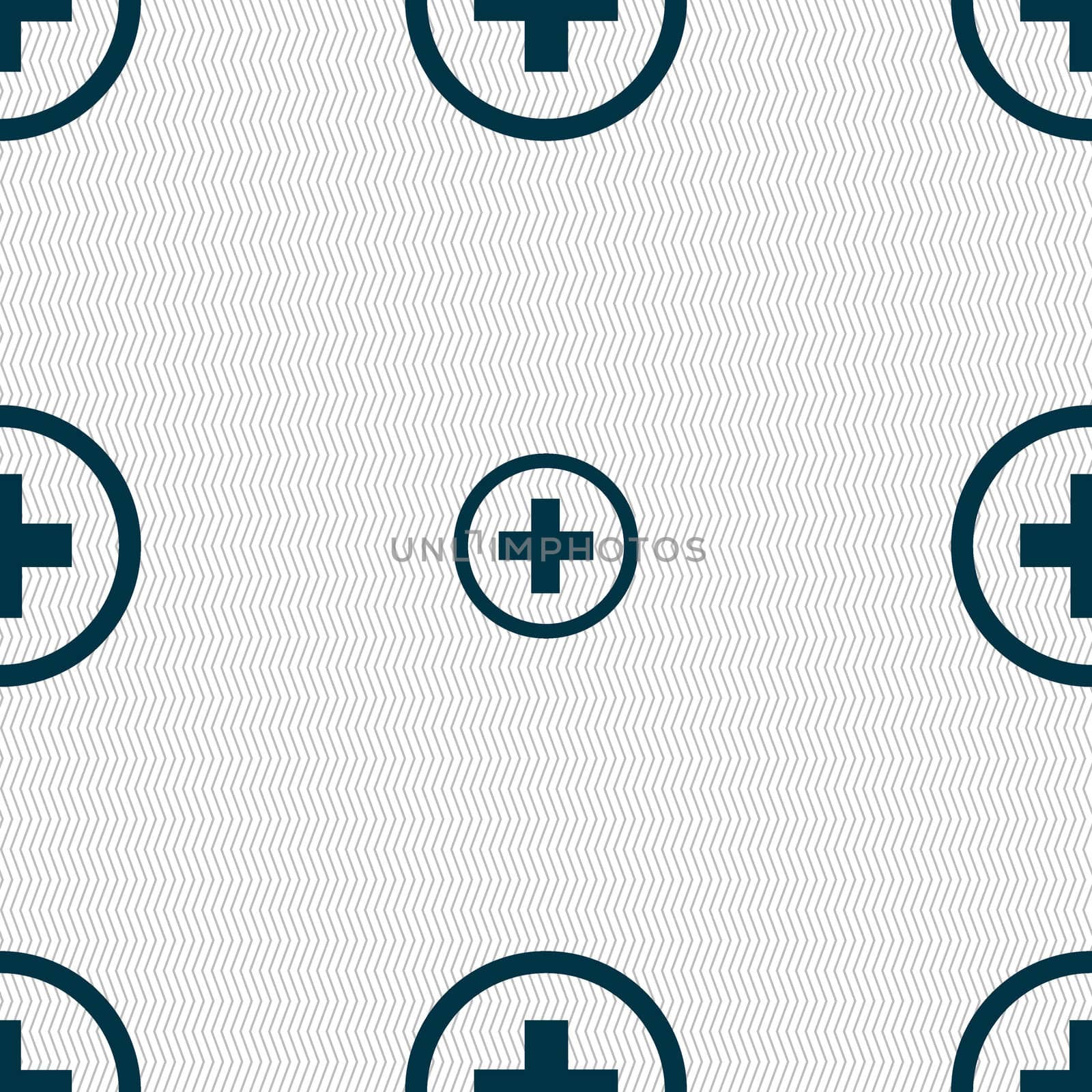 Plus, Positive, zoom icon sign. Seamless abstract background with geometric shapes. illustration