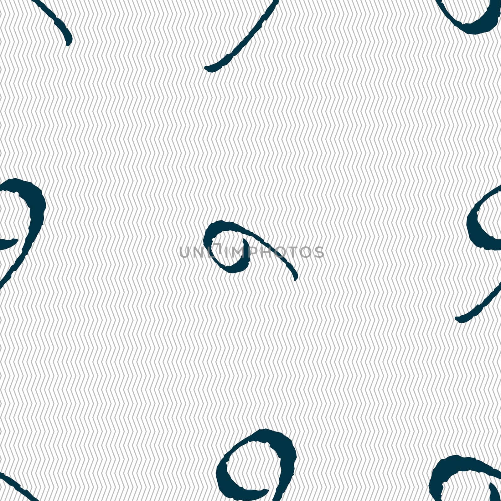 number Nine icon sign. Seamless abstract background with geometric shapes. illustration