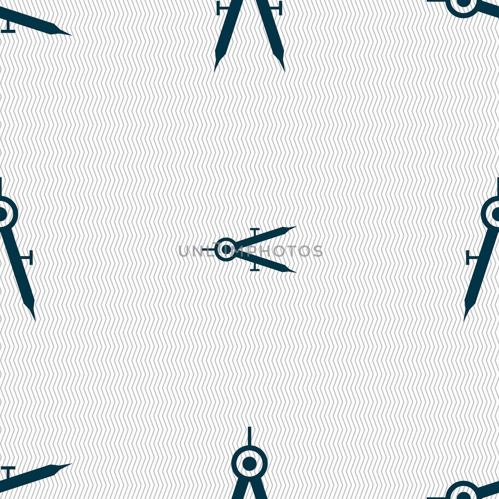 Mathematical Compass sign icon. Seamless abstract background with geometric shapes.  by serhii_lohvyniuk