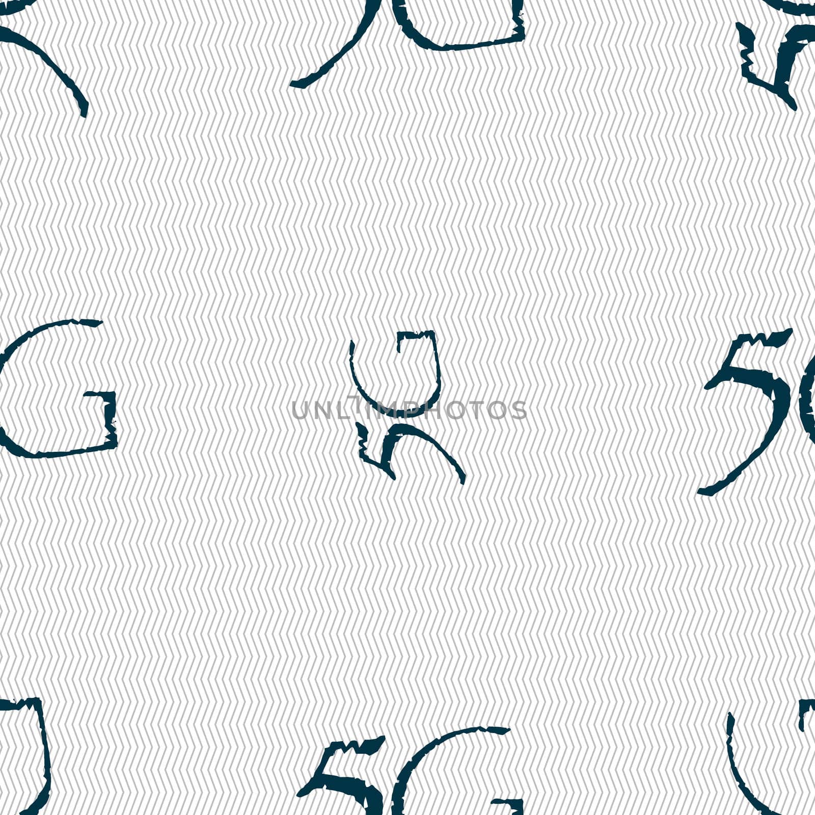 5G sign icon. Mobile telecommunications technology symbol. Seamless abstract background with geometric shapes.  by serhii_lohvyniuk