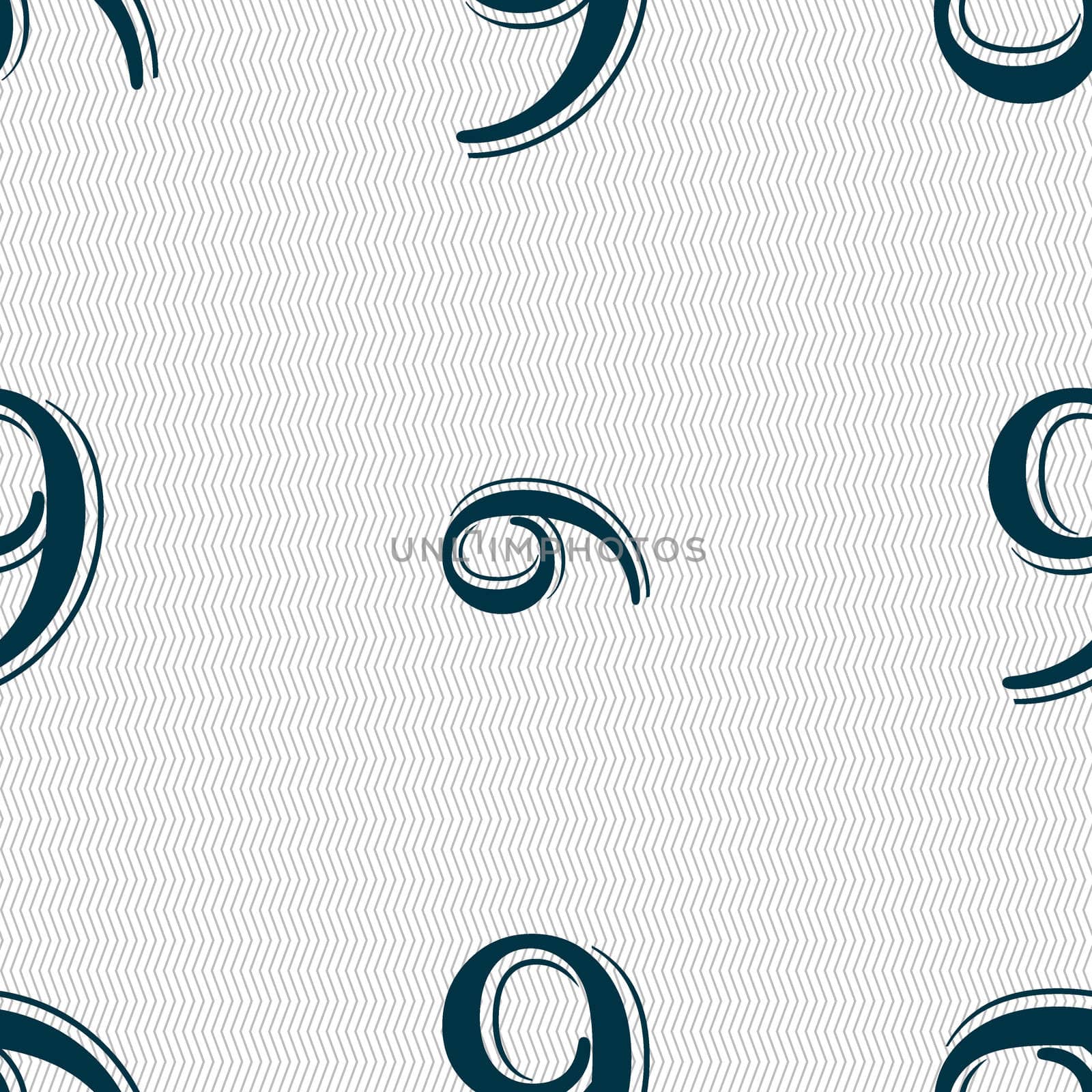 number Nine icon sign. Seamless abstract background with geometric shapes.  by serhii_lohvyniuk