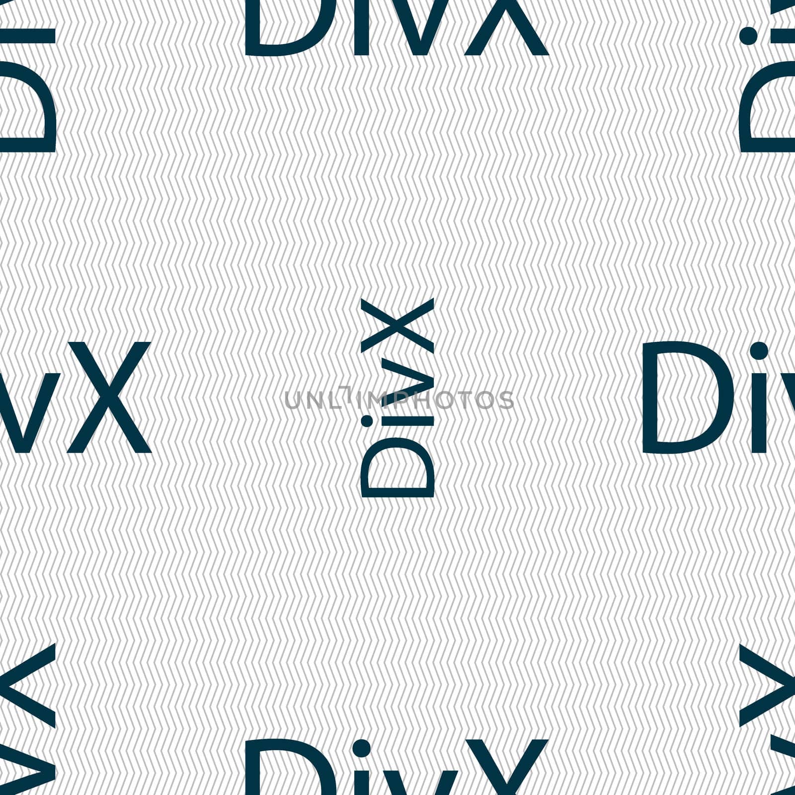 DivX video format sign icon. symbol. Seamless abstract background with geometric shapes. illustration