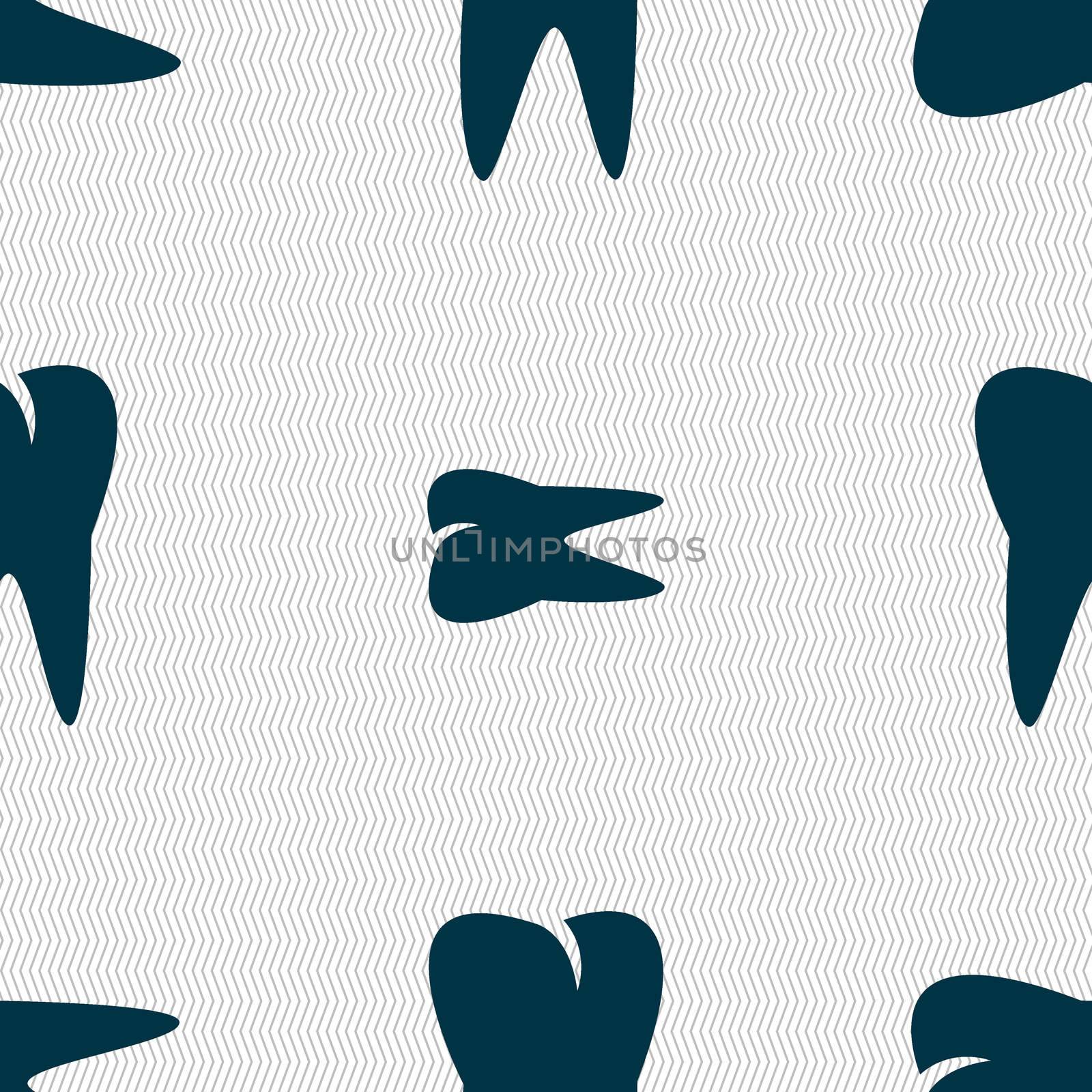 tooth icon. Seamless abstract background with geometric shapes. illustration