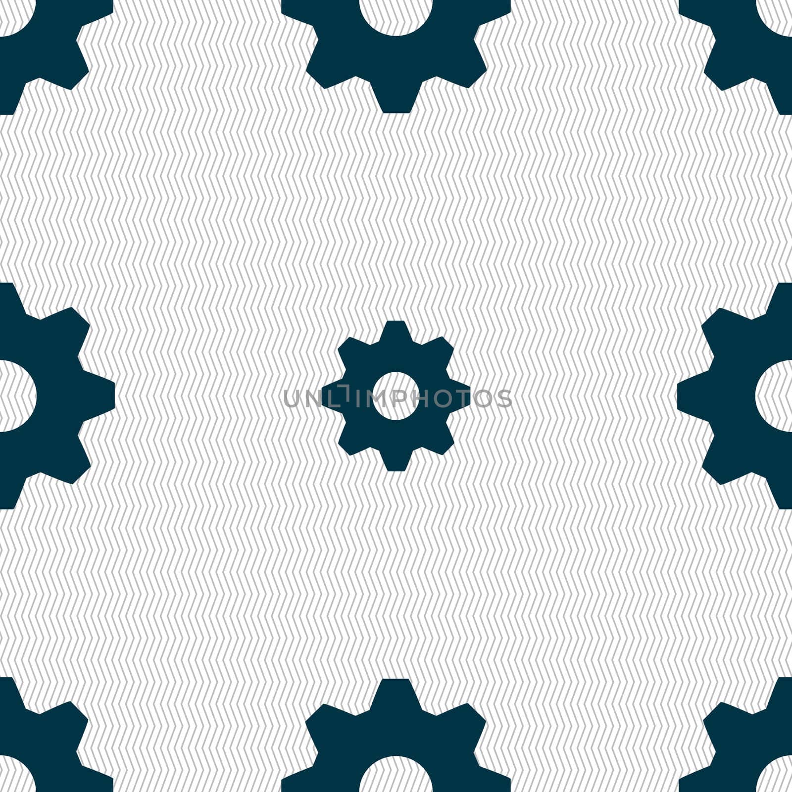 Cog settings sign icon. Cogwheel gear mechanism symbol. Seamless abstract background with geometric shapes.  by serhii_lohvyniuk