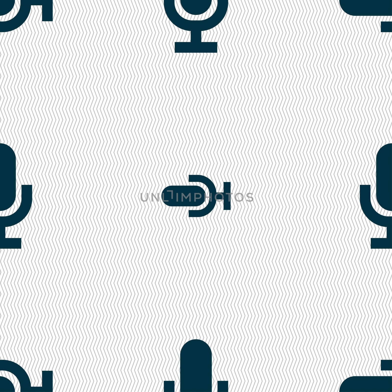 microphone icon sign. Seamless pattern with geometric texture.  by serhii_lohvyniuk
