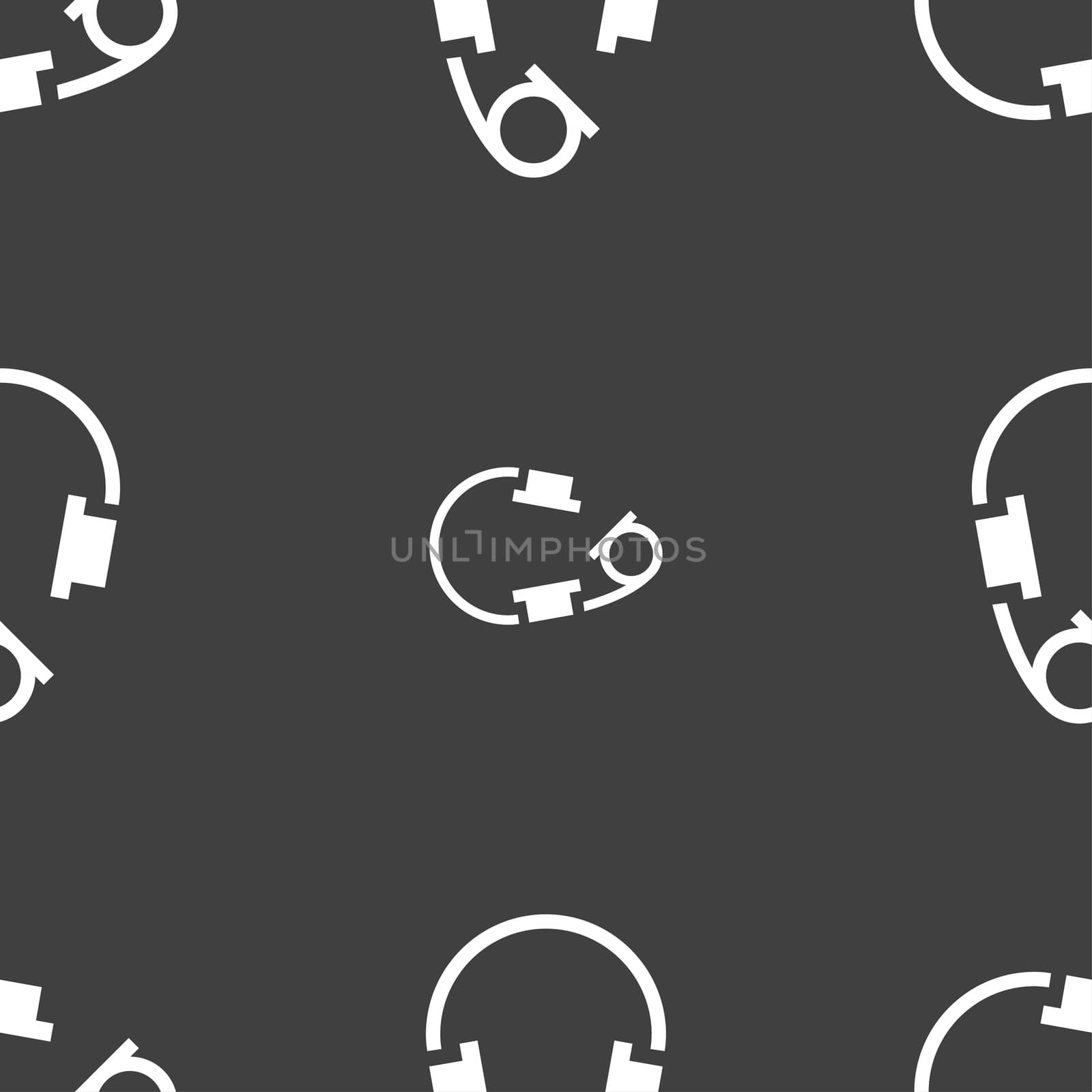 headsets icon sign. Seamless pattern on a gray background. illustration