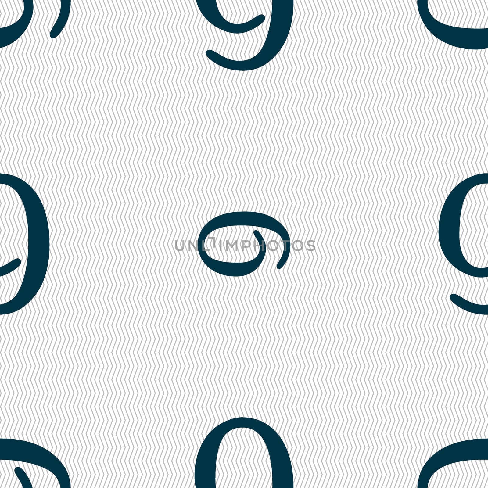 number Nine icon sign. Seamless abstract background with geometric shapes.  by serhii_lohvyniuk