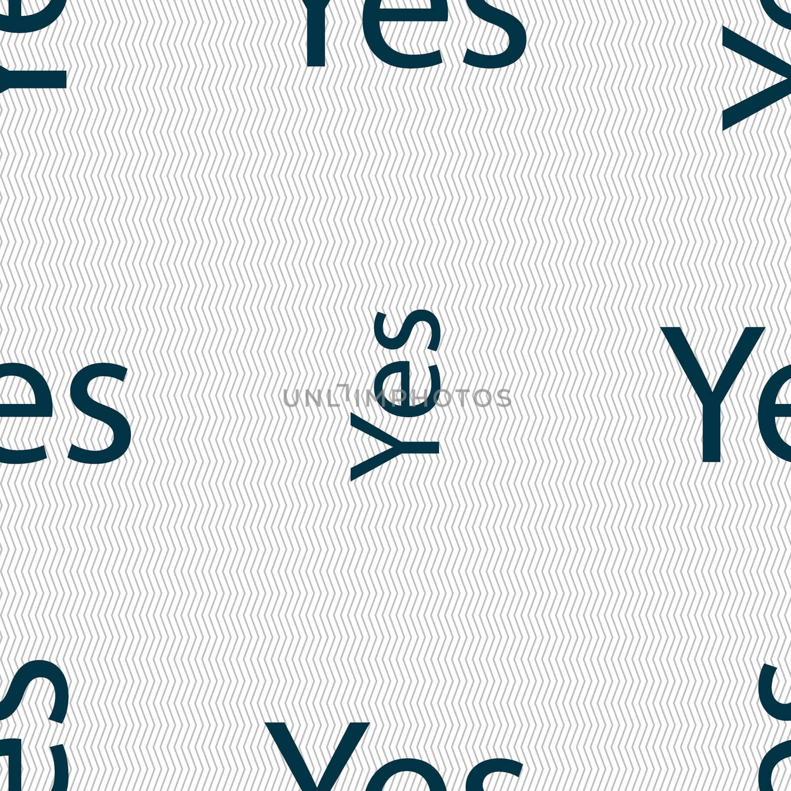Yes sign icon. Positive check symbol. Seamless abstract background with geometric shapes. illustration