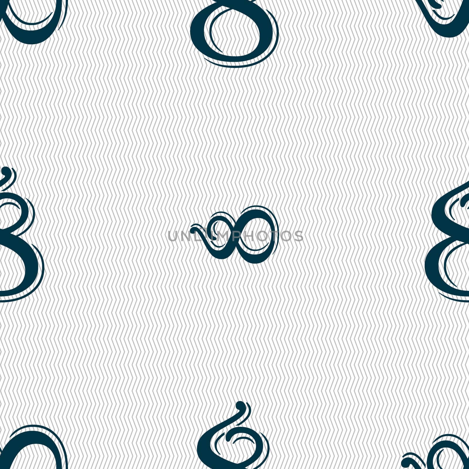 number Eight icon sign. Seamless abstract background with geometric shapes.  by serhii_lohvyniuk