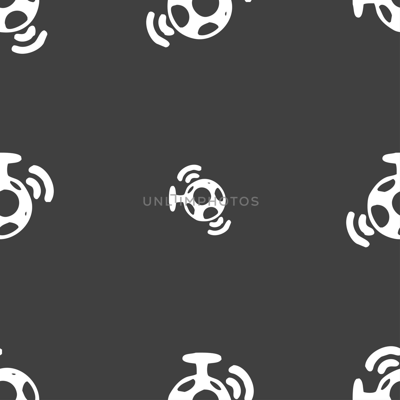 mirror ball disco icon sign. Seamless pattern on a gray background.  by serhii_lohvyniuk