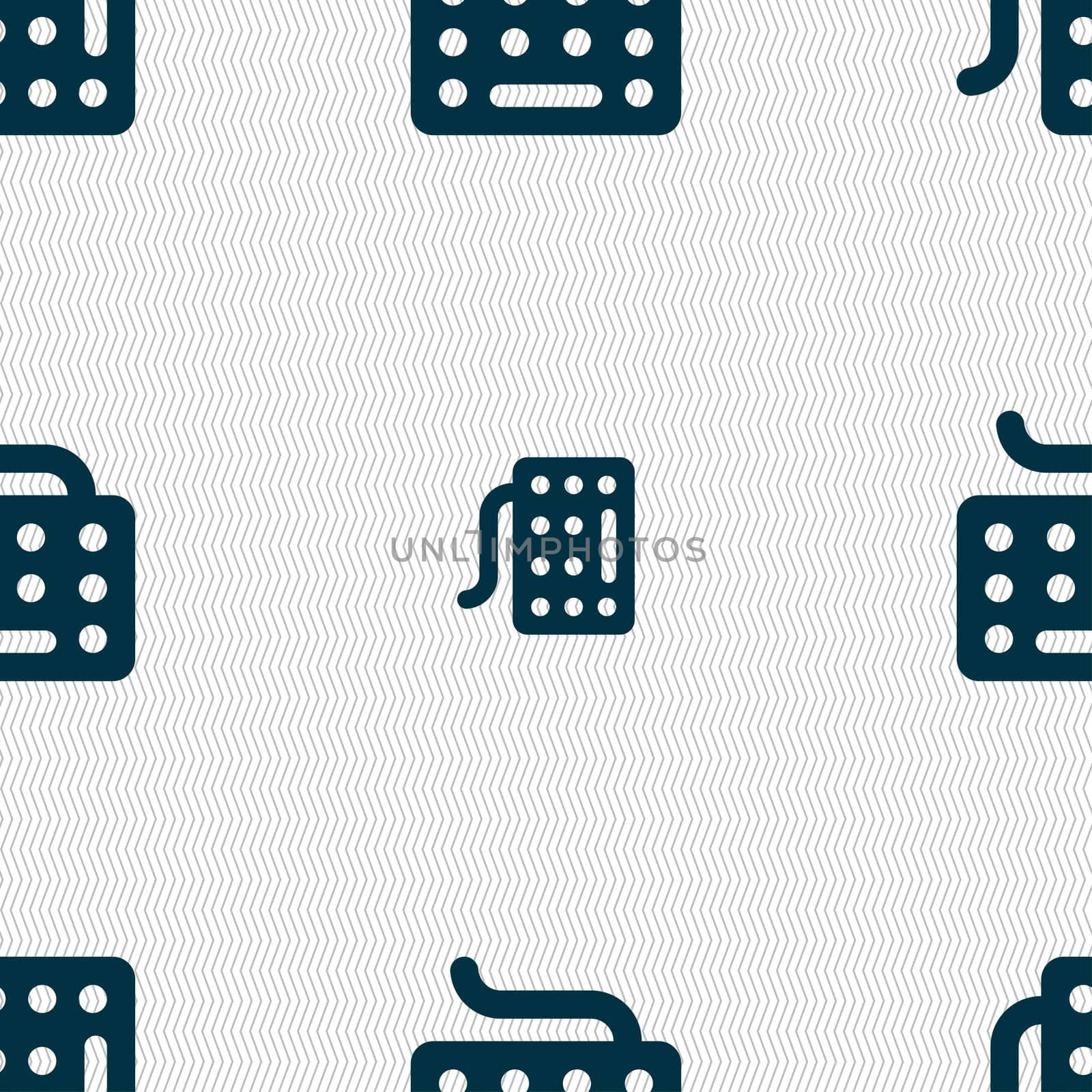 keyboard icon sign. Seamless pattern with geometric texture.  by serhii_lohvyniuk