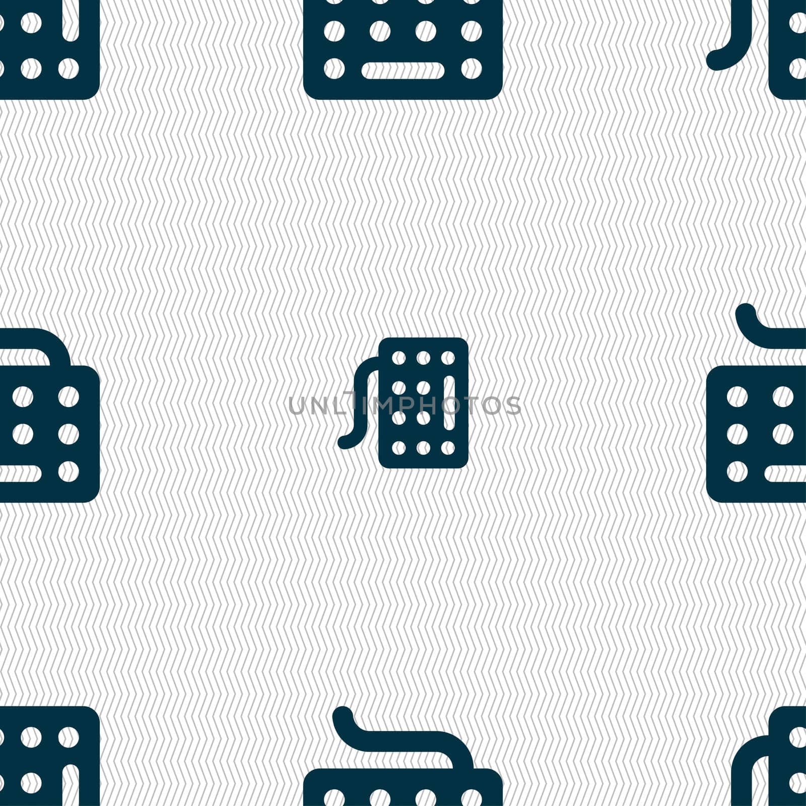 keyboard icon sign. Seamless pattern with geometric texture. illustration