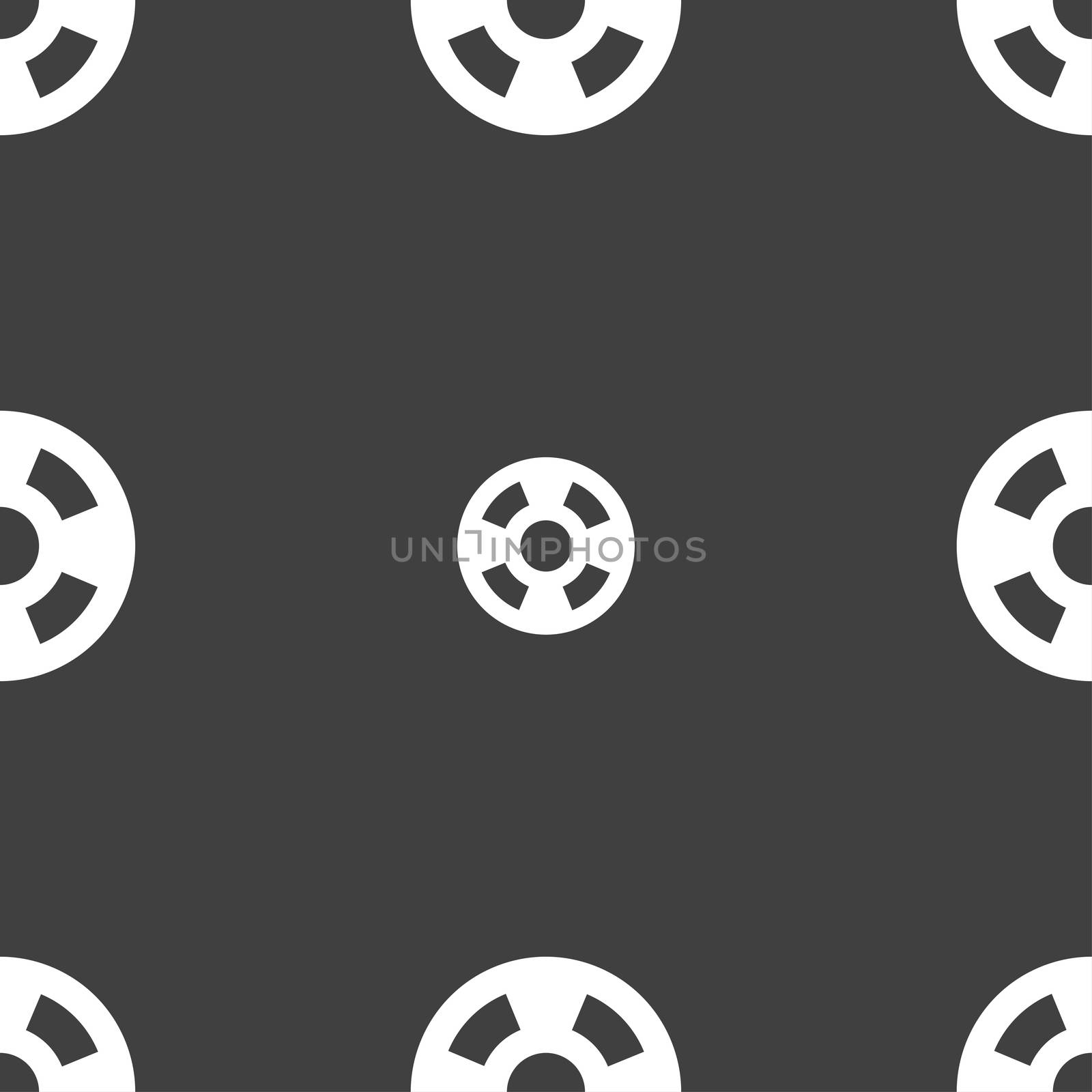 film icon sign. Seamless pattern on a gray background.  by serhii_lohvyniuk