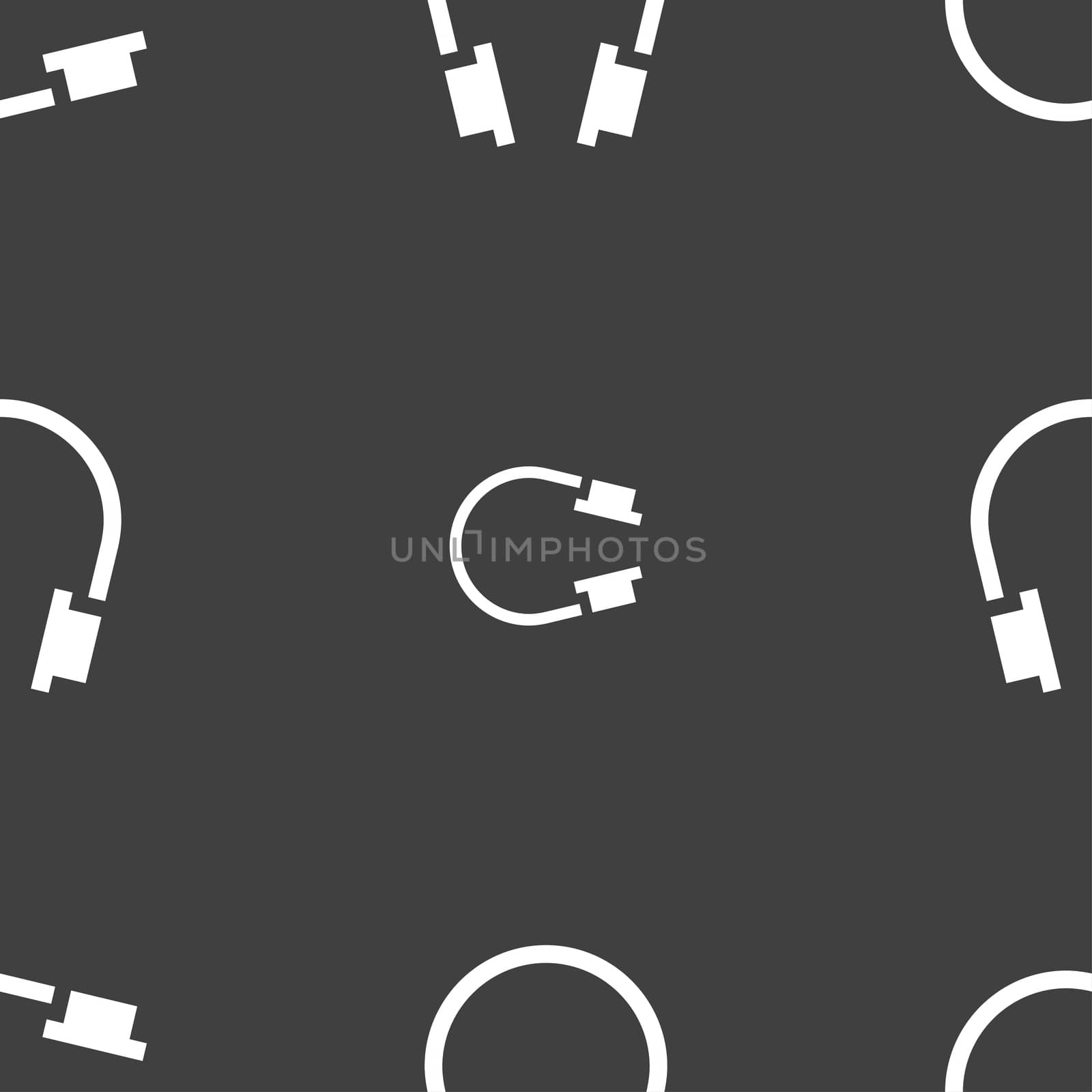 headsets icon sign. Seamless pattern on a gray background. illustration