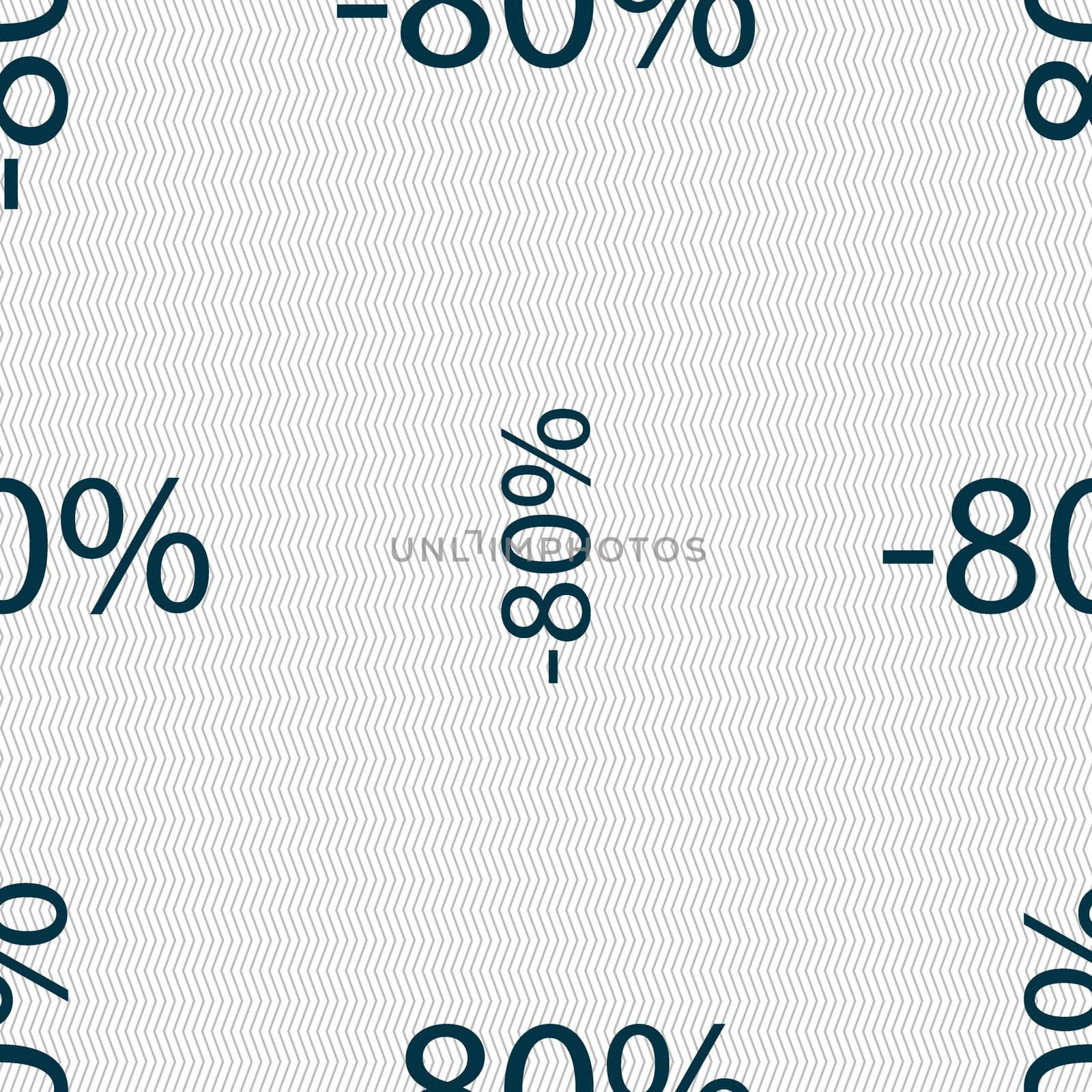 80 percent discount sign icon. Sale symbol. Special offer label. Seamless abstract background with geometric shapes.  by serhii_lohvyniuk