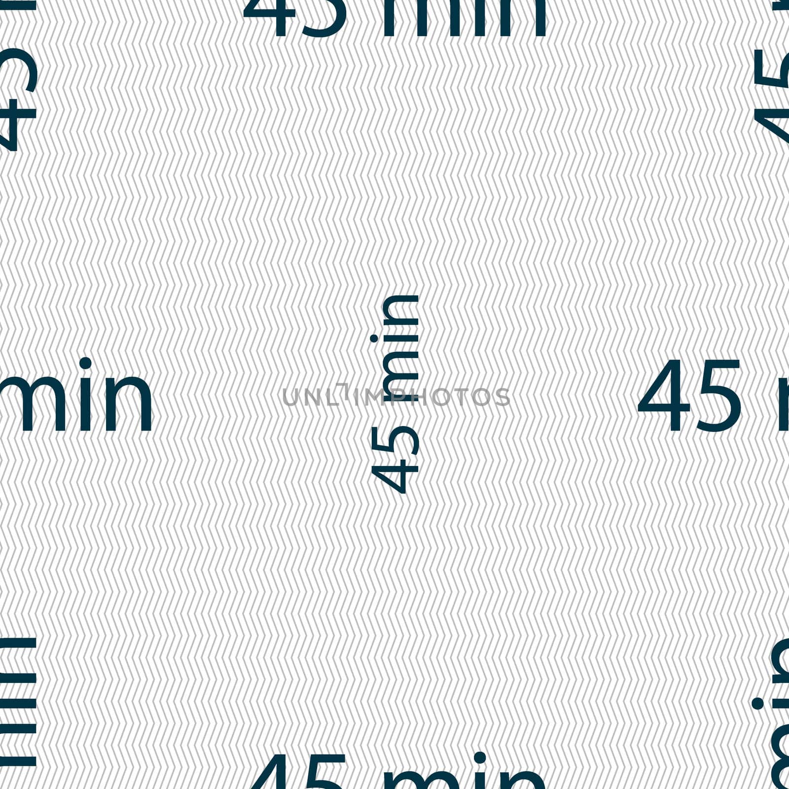 45 minutes sign icon. Seamless abstract background with geometric shapes. illustration