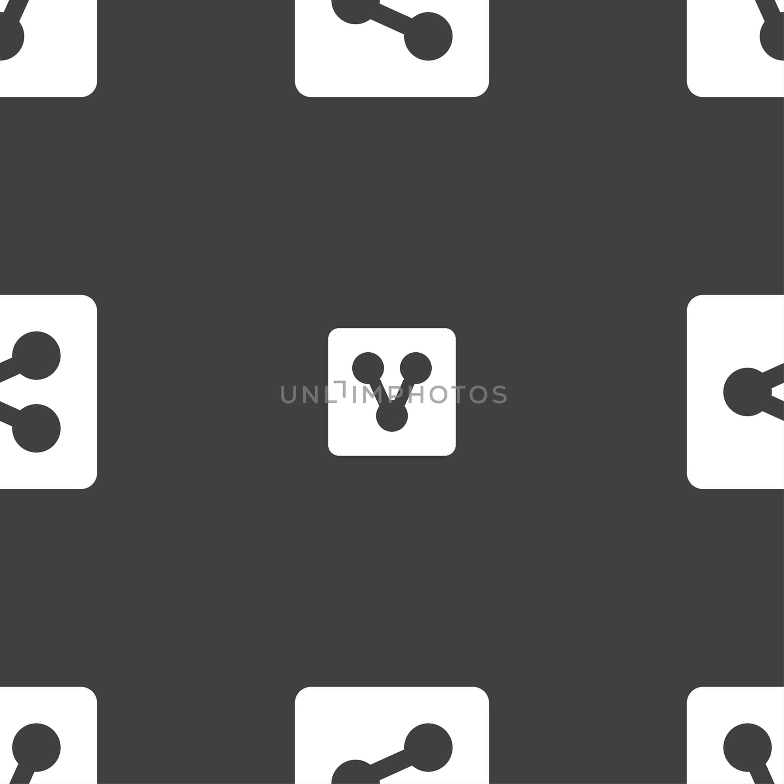 Share icon sign. Seamless pattern on a gray background.  by serhii_lohvyniuk