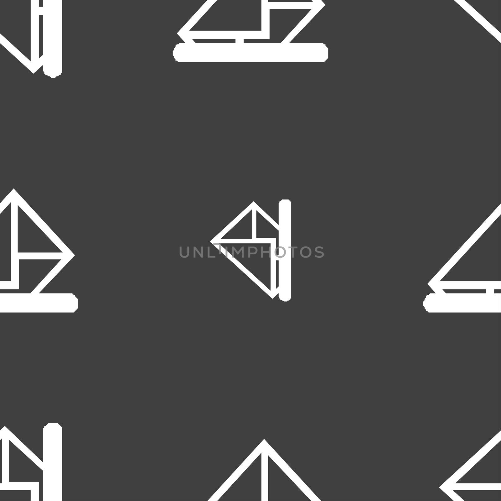 letter, envelope, mail icon sign. Seamless pattern on a gray background.  by serhii_lohvyniuk