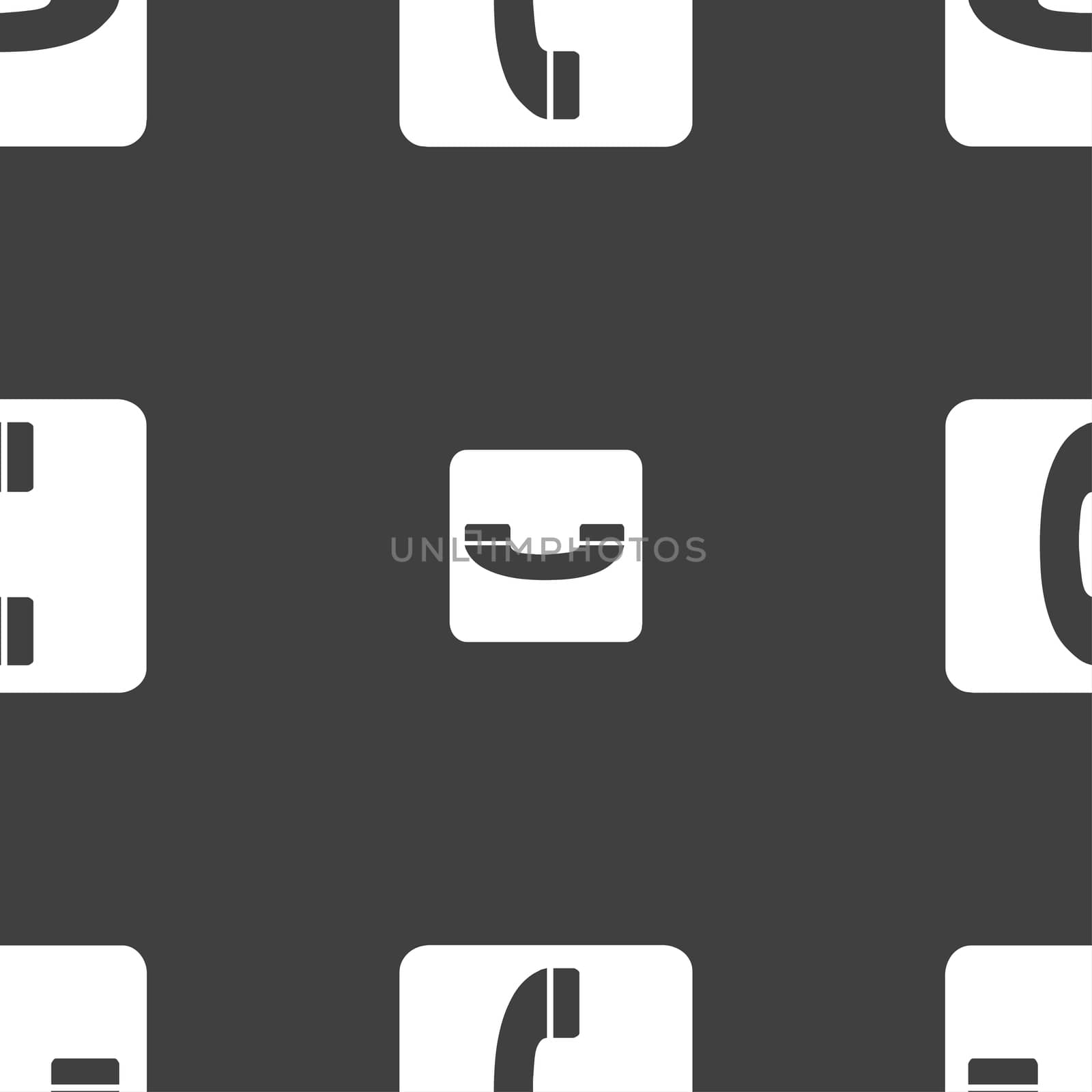 handset icon sign. Seamless pattern on a gray background.  by serhii_lohvyniuk