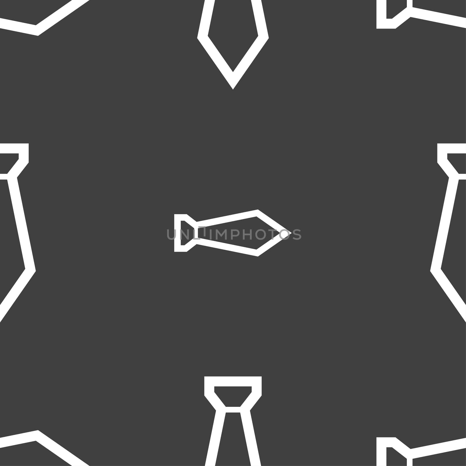 Tie icon sign. Seamless pattern on a gray background. illustration