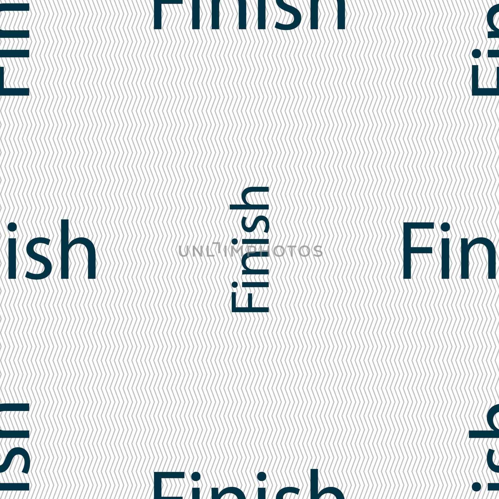 Finish sign icon. Power button. Seamless abstract background with geometric shapes. illustration