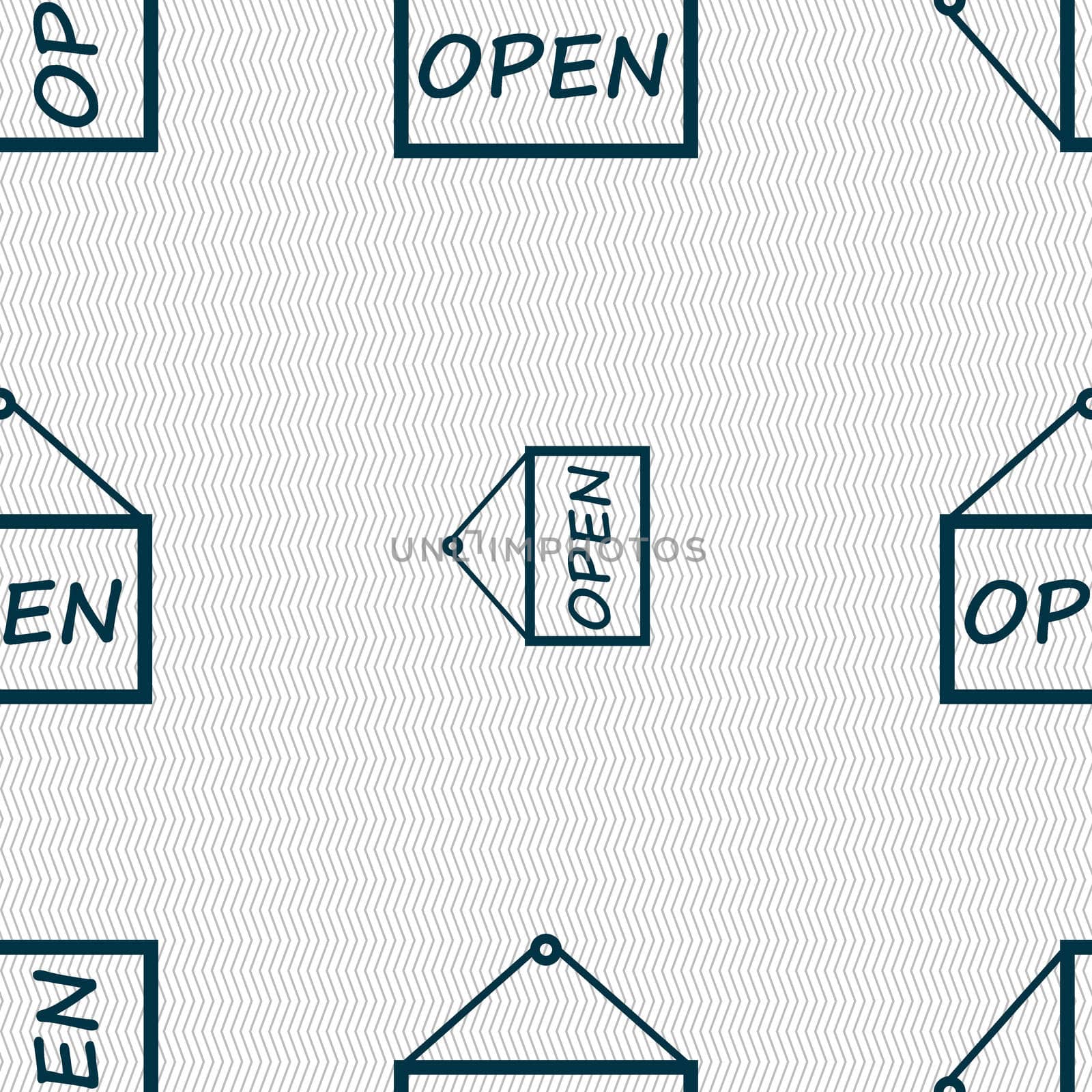 open icon sign. Seamless abstract background with geometric shapes. illustration